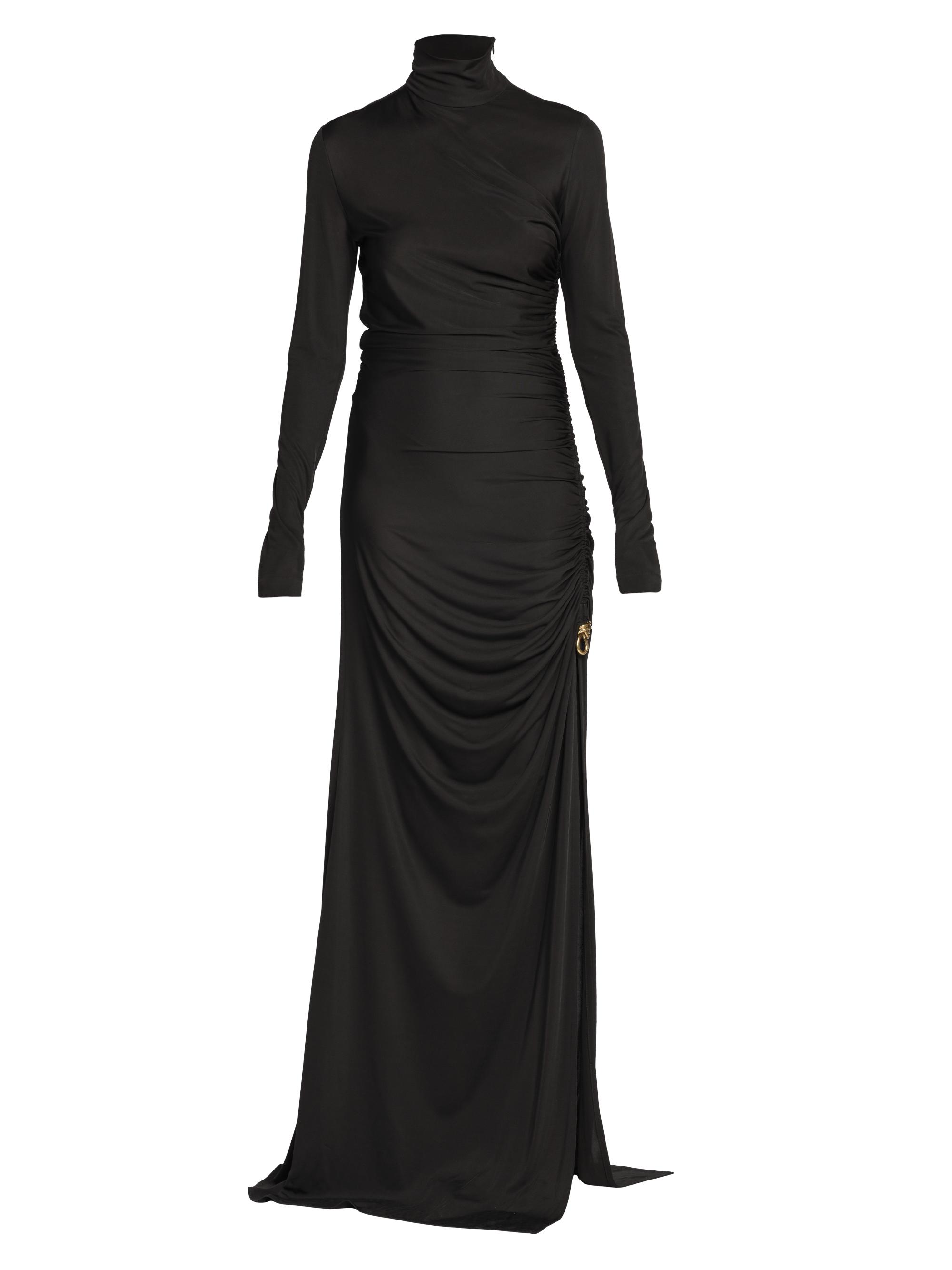 slim fit dress slacks Brown Melange Rib Knit Turtleneck Column Dress main image 1
