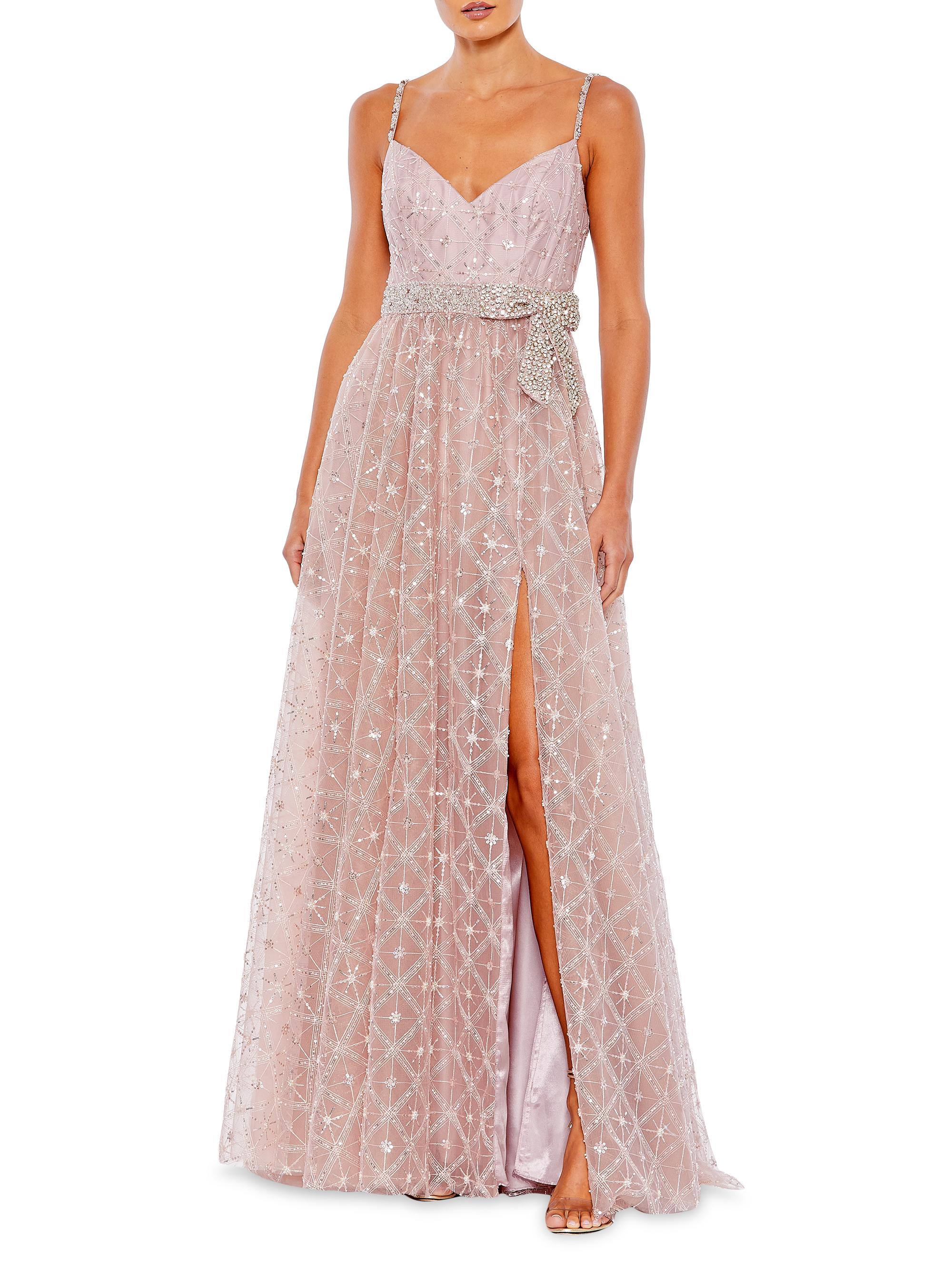 Mac Duggal Women's Embellished Bow A-Line Gown - Rose
