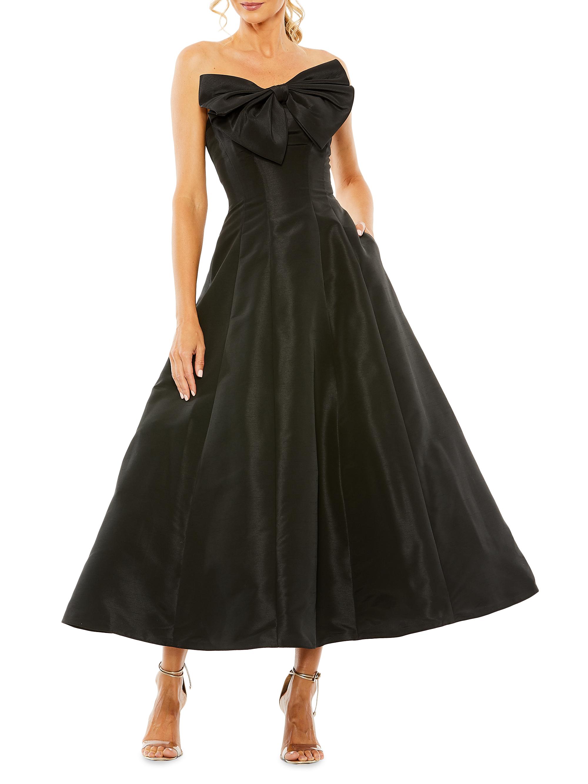 Mac Duggal Women's Cocktail Bow Strapless Ballgown - Black