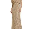 Evening Metallic Blouson Gown