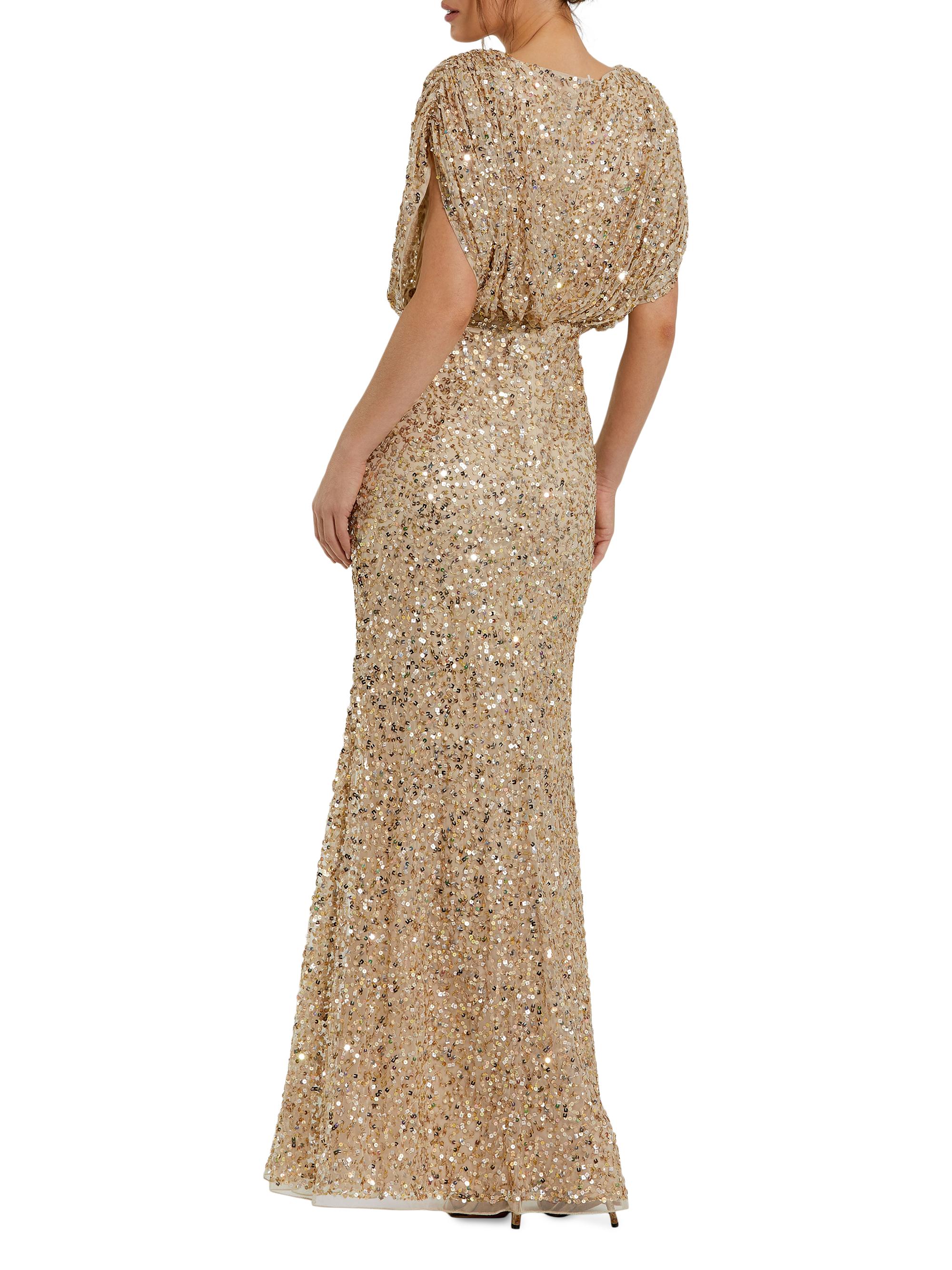 Mac Duggal Evening Metallic Blouson Gown | Saks Fifth Avenue