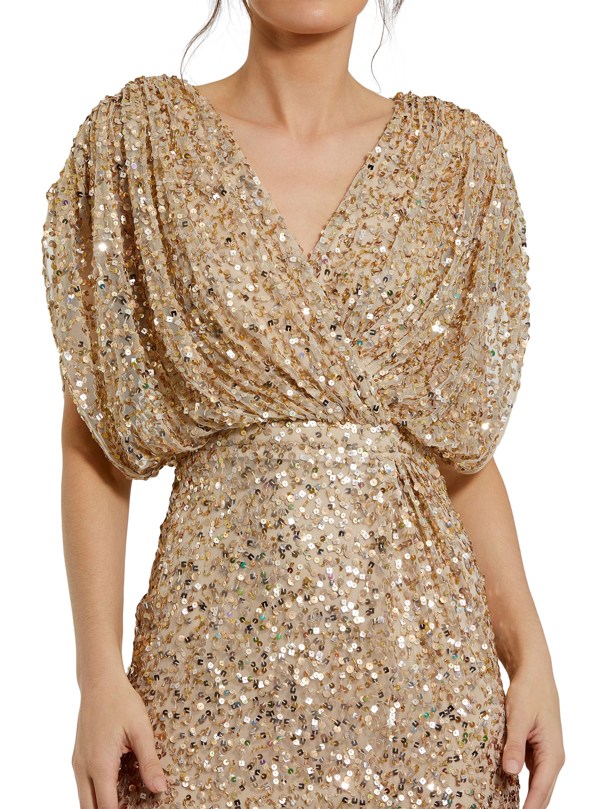 Mac Duggal Evening Metallic Blouson Gown | Saks Fifth Avenue