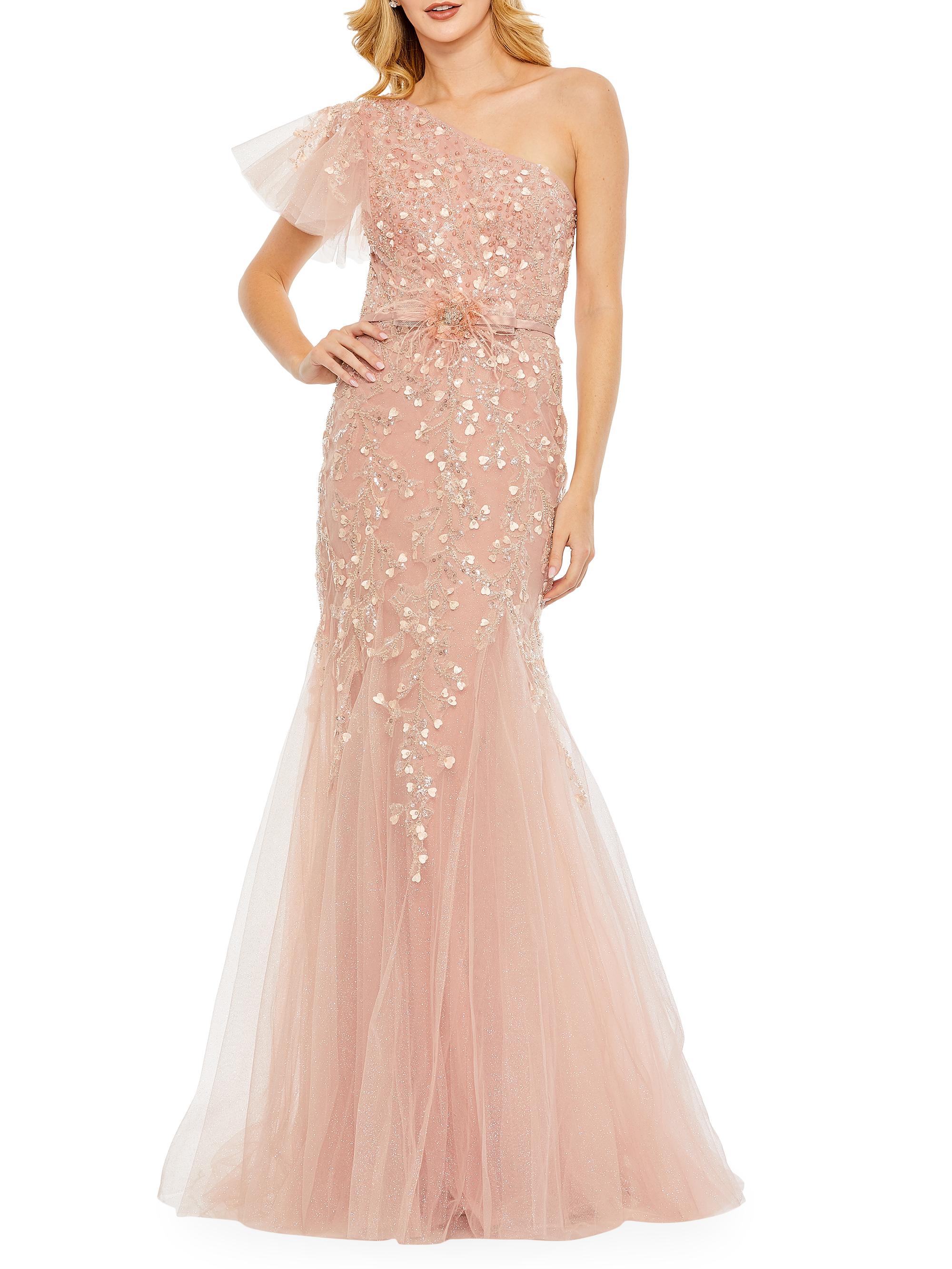 Mac Duggal Women's Evening Embellished One-Shoulder Gown - Blush