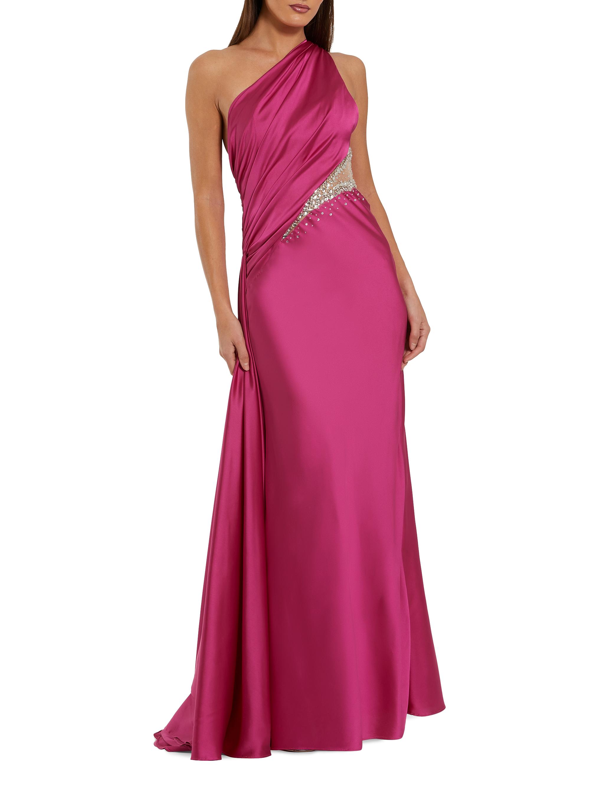 Mac Duggal Women's Satin One-Shoulder Gown - Magenta