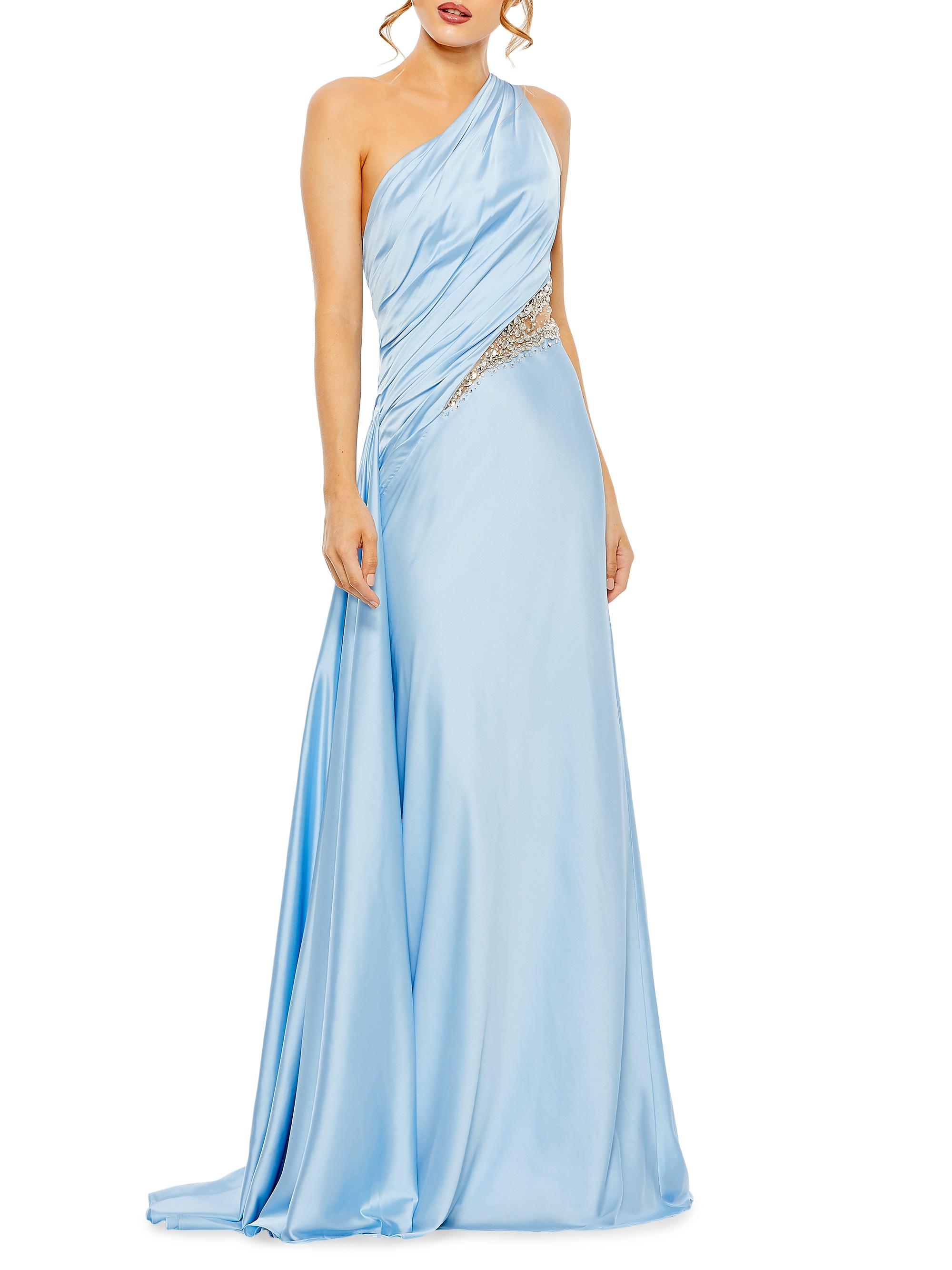 Mac Duggal Women's Satin One-Shoulder Gown - Powder Blue