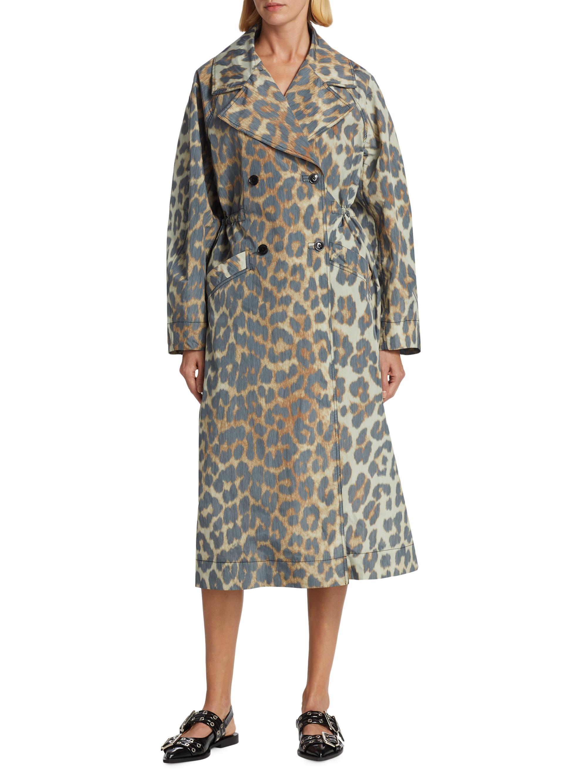 Ganni Leopard Shell Coat | Saks Fifth Avenue