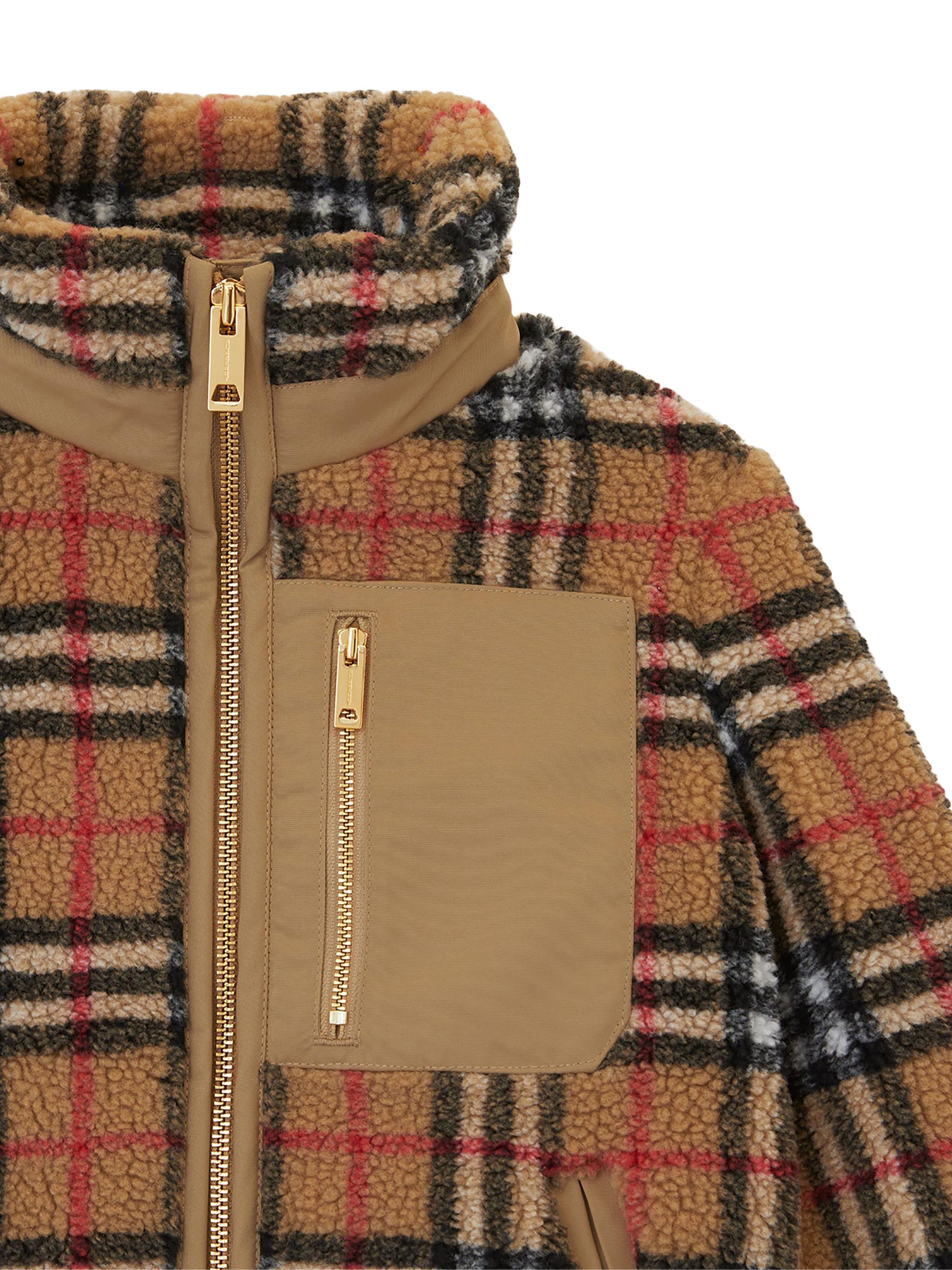 Burberry Little Boy's & Boy's Bergen Check Fleece Zip-Up Jacket