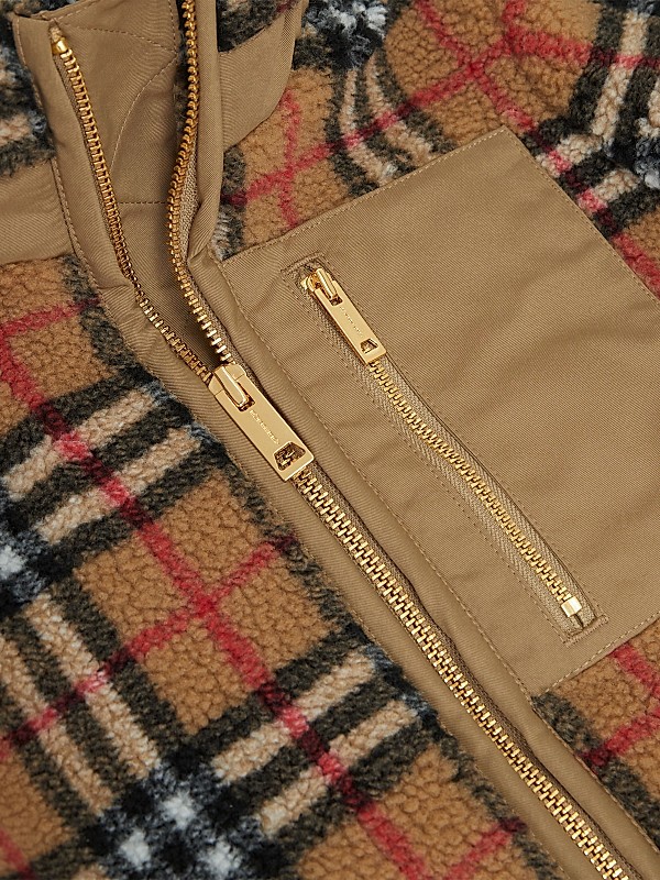 Shop Burberry Little Boy's & Boy's Bergen Check Fleece Zip Shop Burberry Little Boy's & Boy's Bergen Check Fleece Zip