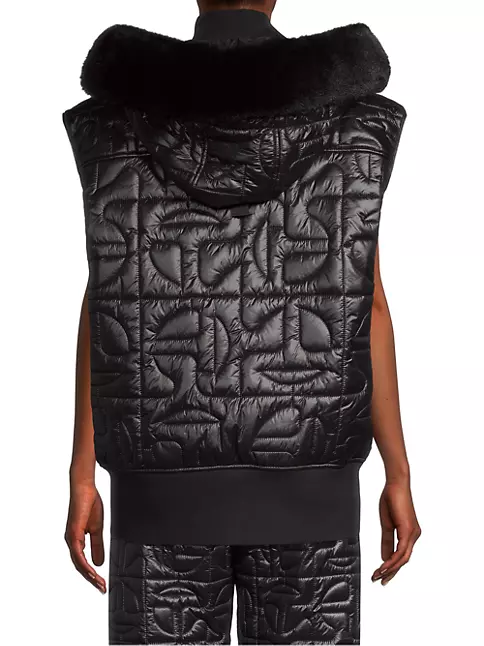 Louis Vuitton black x Fornasetti Quilted Stud-Detail Gilet