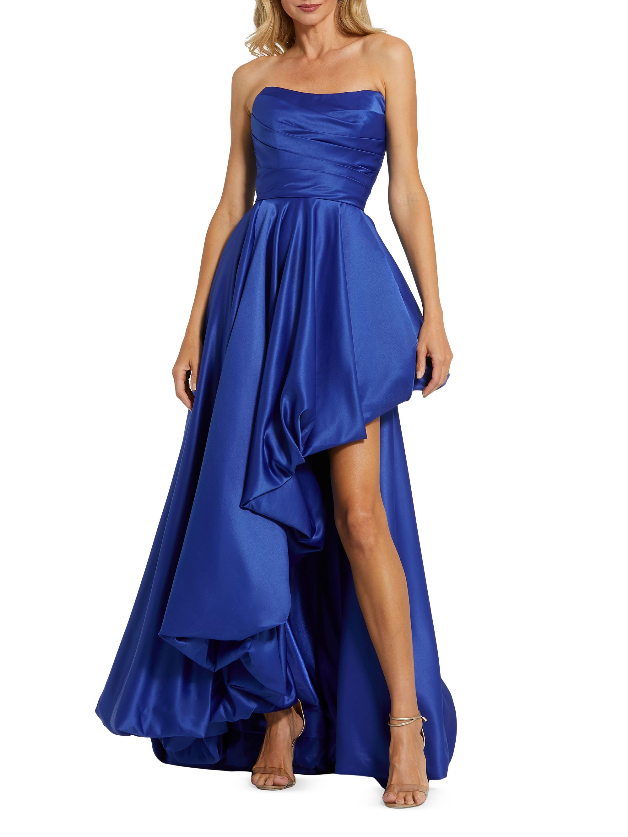 Mac Duggal Women's Strapless High-Low Satin Gown - Cobalt
