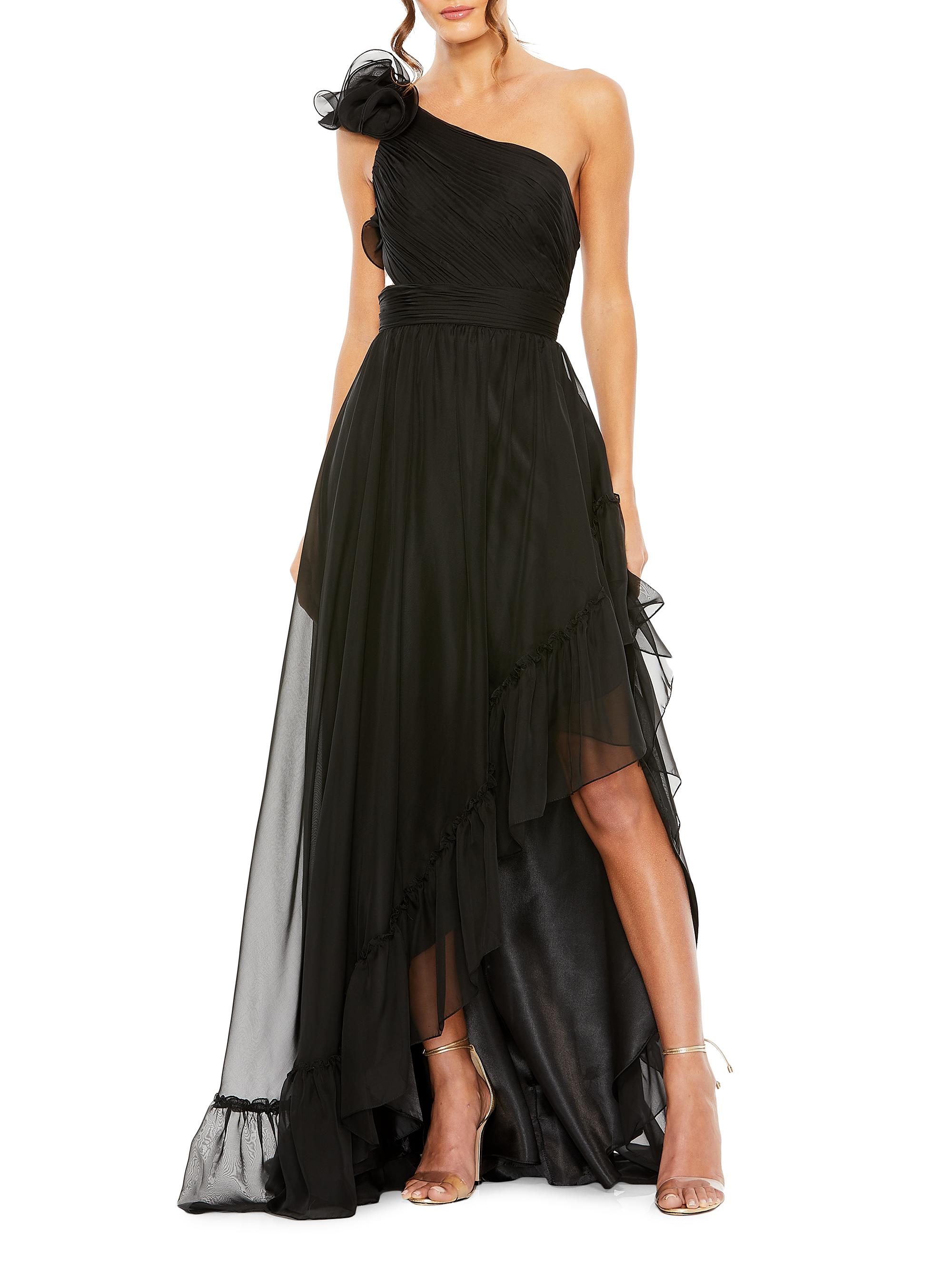 Mac Duggal One-Shoulder Asymmetric Chiffon Gown | Saks Fifth Avenue