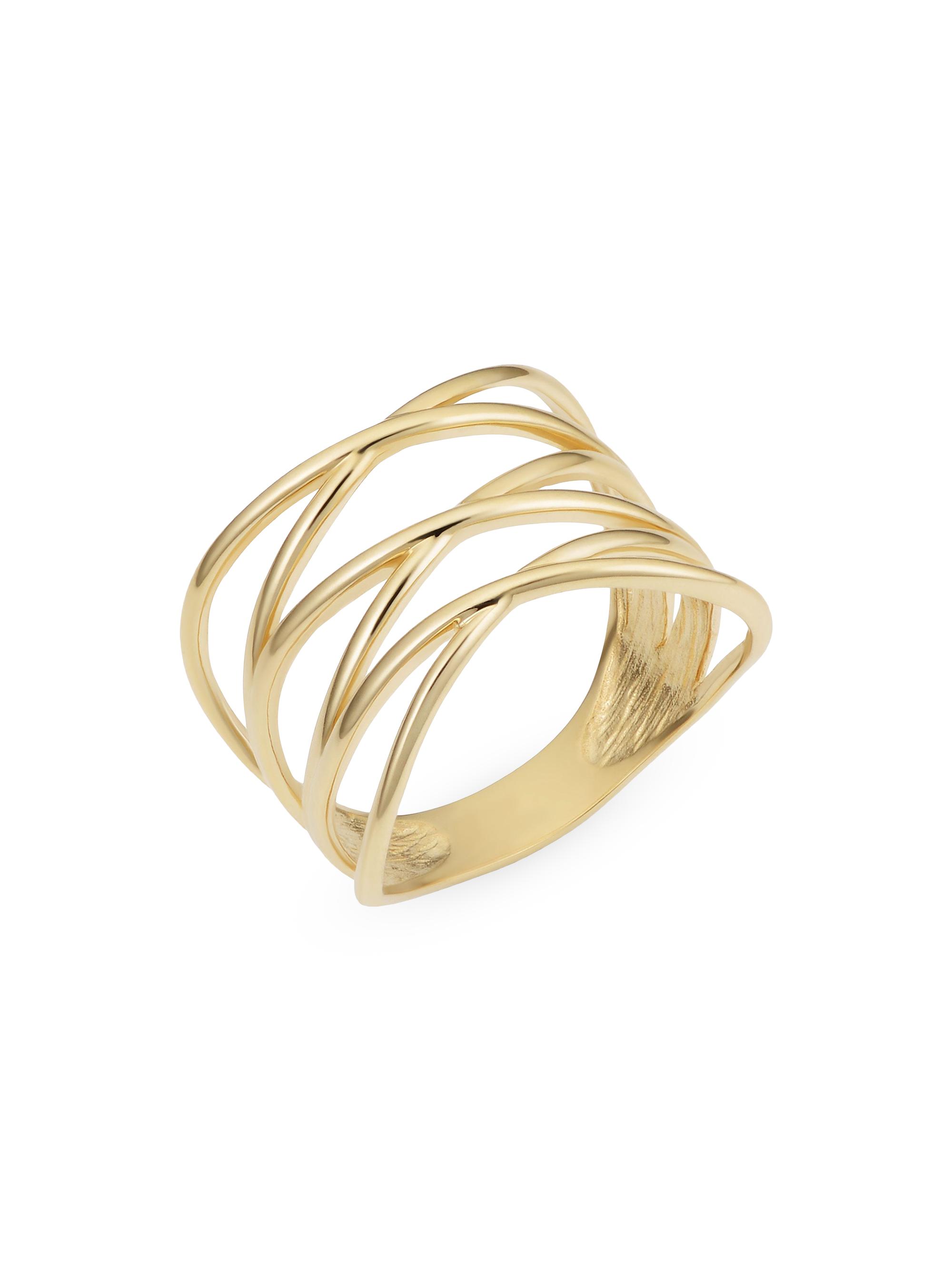 Oradina Women's 14K Yellow Solid Gold West Side Highway Ring - Yellow Gold