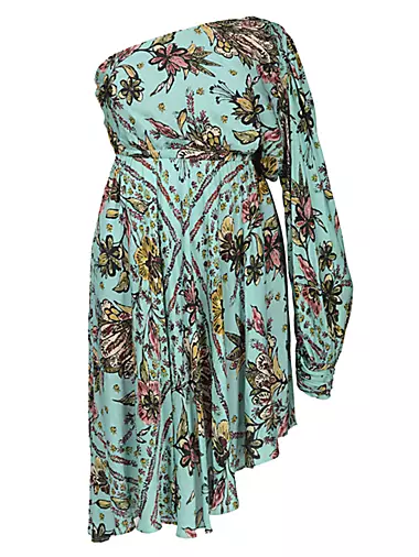 Plus Size Olivia Asymmetric Floral Satin Dress