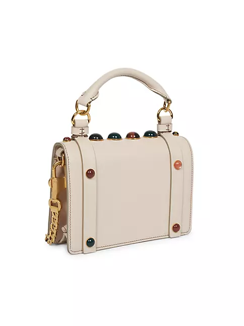 Shop Chloé Ora Semi Precious Stone Leather Top Handle Bag
