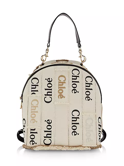 Shop Chloé Woody Embroidered Logo Backpack