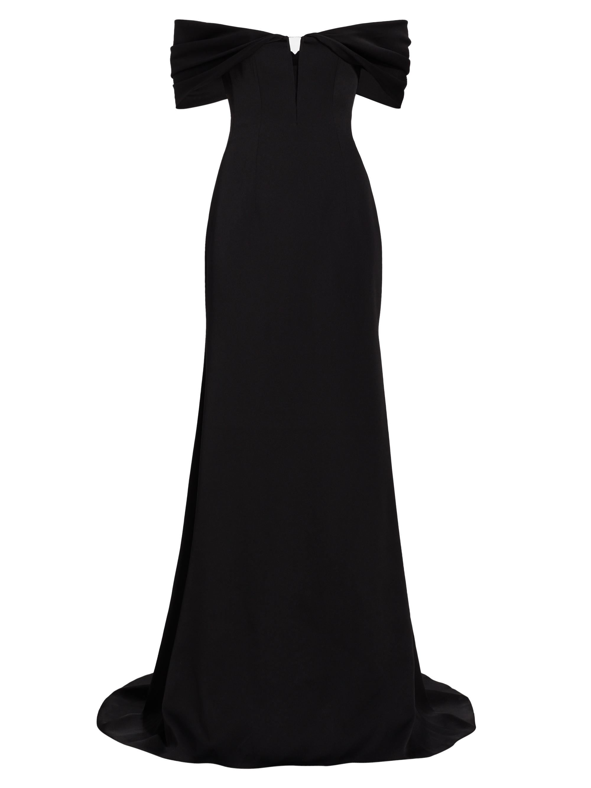 Ozgur Masur Women's Sateen Crepe Off-The-Shoulder Gown - Black