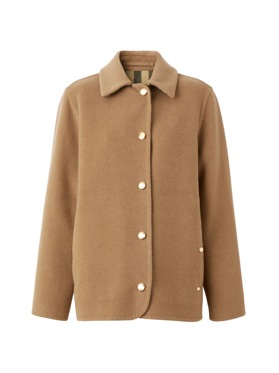 24AW new/Burberry ウールフェルトジャケット Jacket Brown Burberry バーバリー フェルトジャケット | ニュートラル