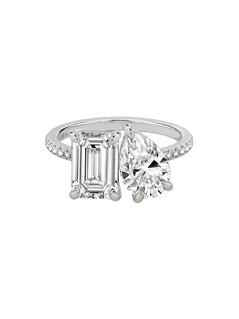 Viridian Toi et Moi Diamond Engagement Ring