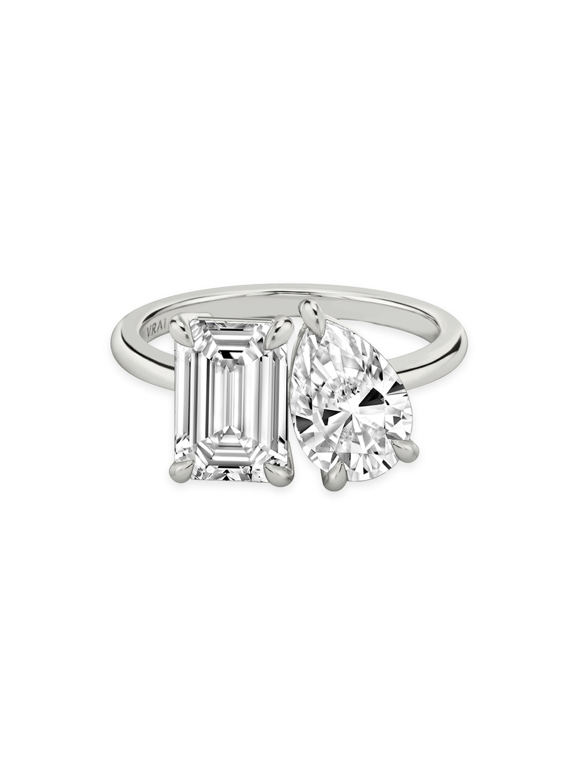 VRAI Women's Statement Rings The Toi Et Moi 18K White Gold & 3.50 TCW Lab-Grown Diamond Engagement Ring - White Gold