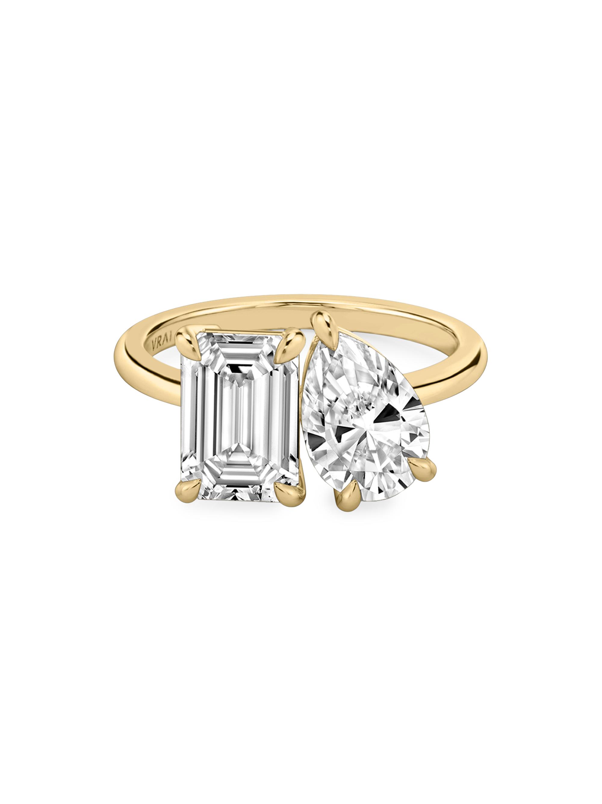 VRAI Women's Toi Et Moi 18K Yellow Gold & 3.50 TCW Lab-Grown Diamond Engagement Ring - Yellow Gold