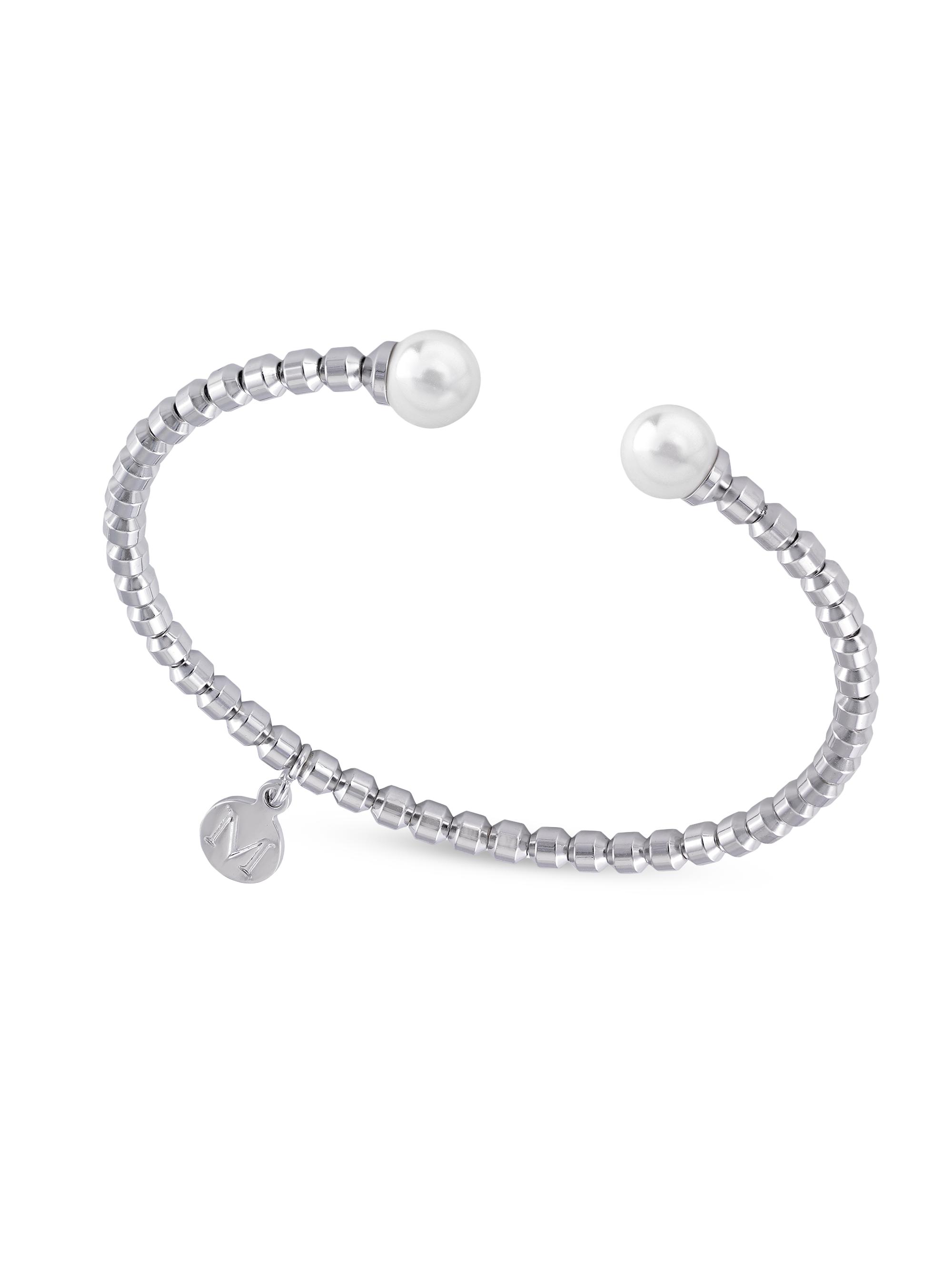 Majorica Women's Carmen Faux White Pearl Flexible Steel Bracelet - Pearl