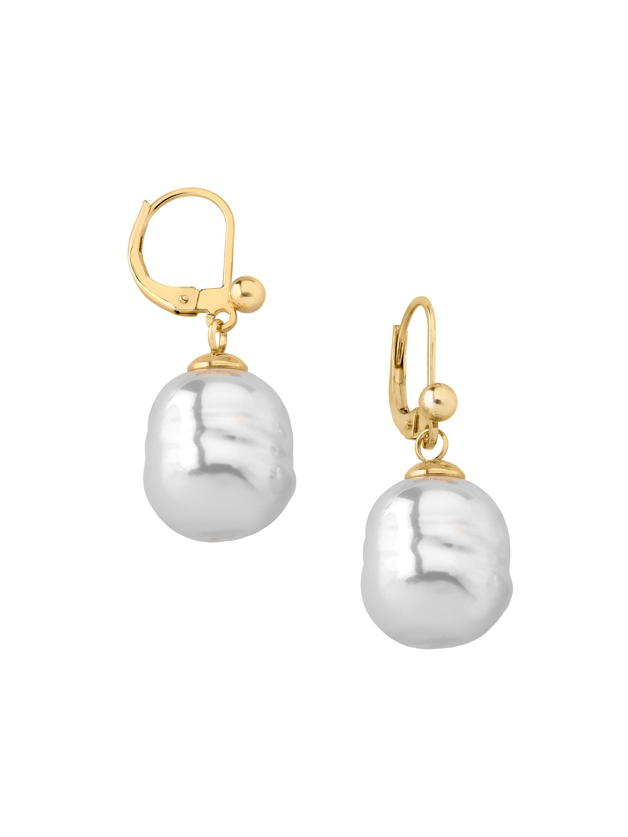 Majorica Women's Ágora 18K-Gold-Plated & Lab-Grown Baroque Pearl Drop Earrings - Pearl