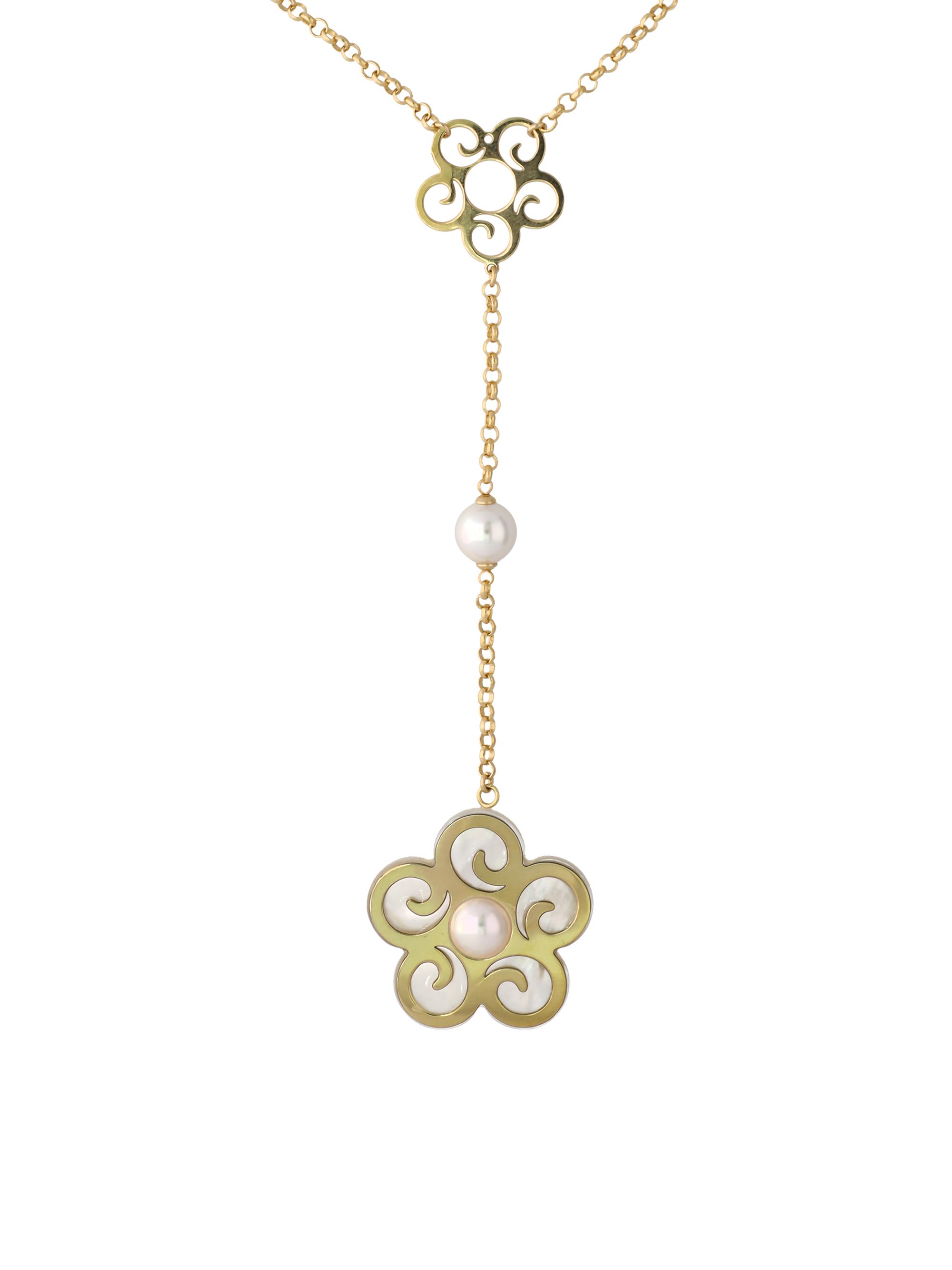 Majorica Women's Roxana Gold-Plated Silver & Faux Mother Of Pearl Chain Lariat Necklace - Pearl