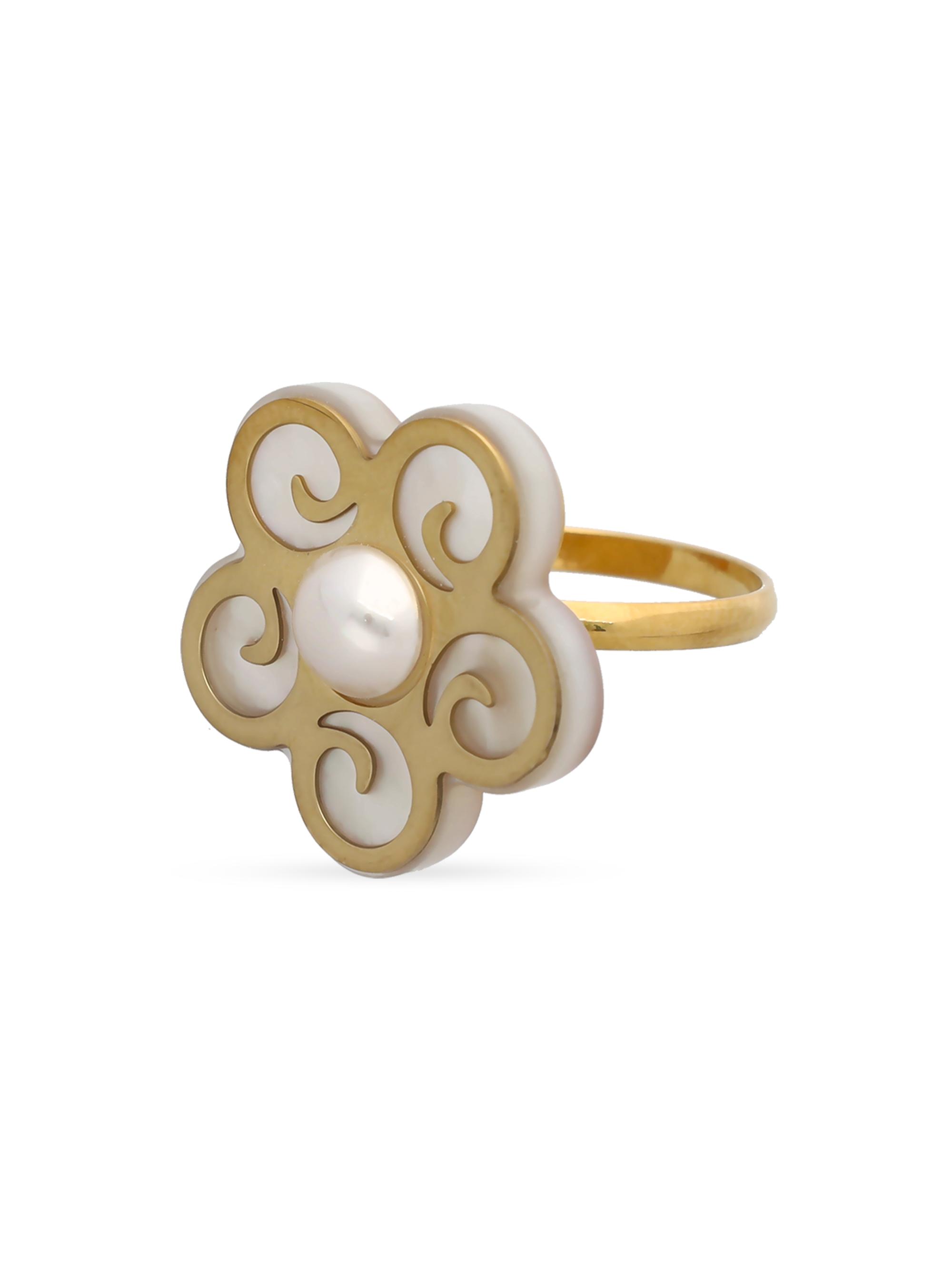 Majorica Women's Roxana 18K Gold-Plated Silver & Faux Mother-Of-Pearl Ring - Pearl