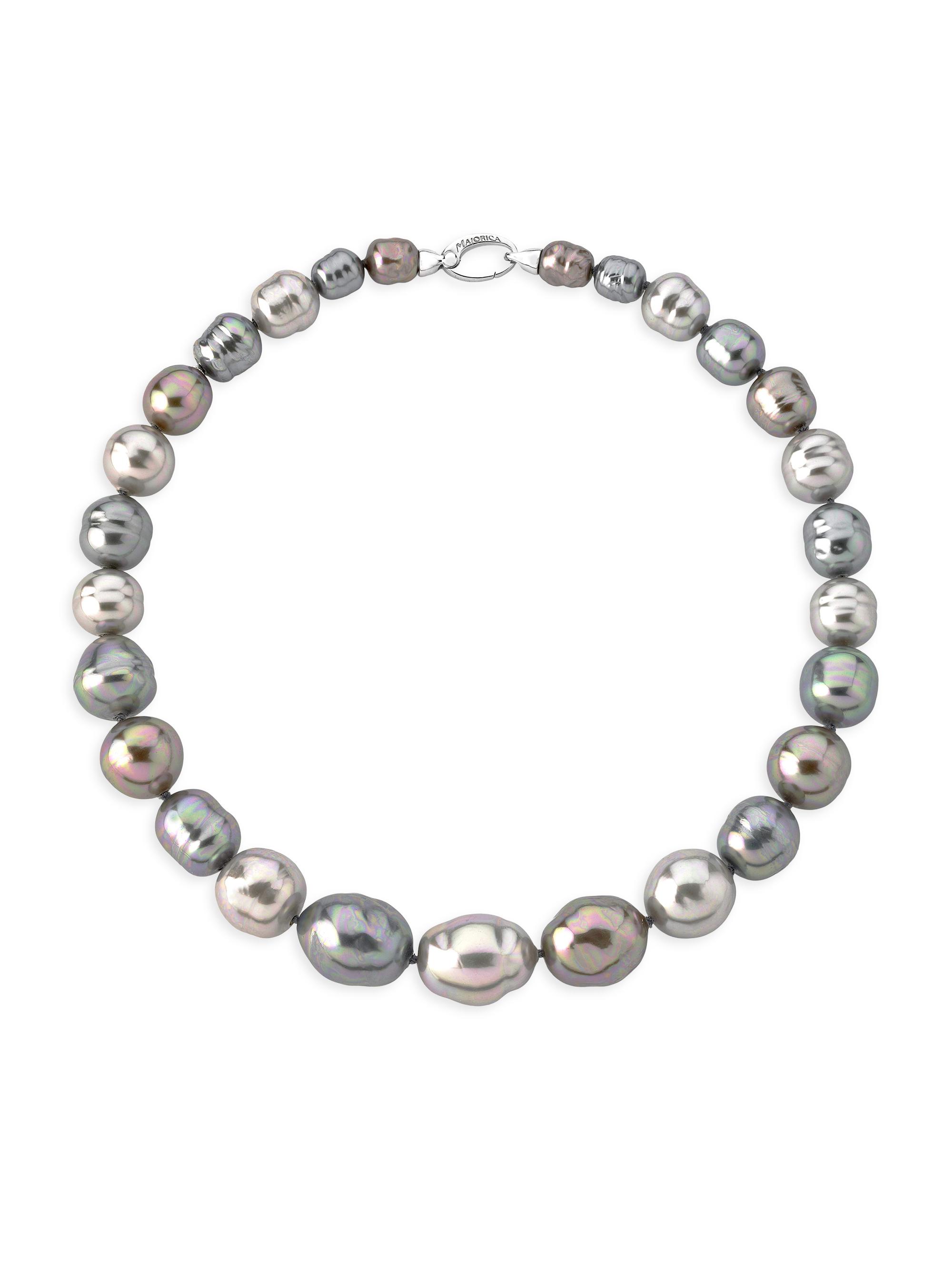 Majorica Women's Titania Rhodium-Plated & Lab-Grown Pearl Necklace - Pearl