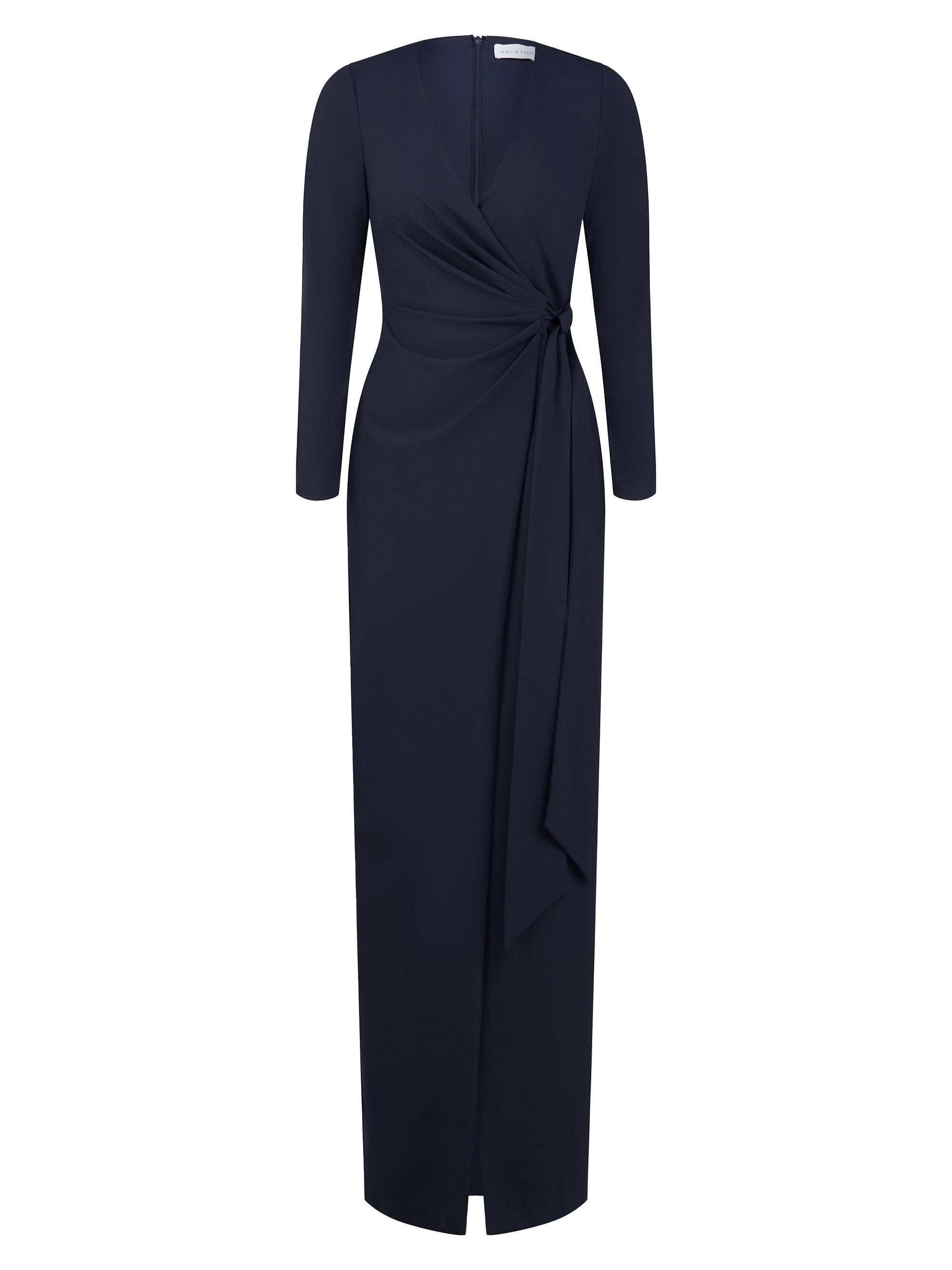 Halston Women's Jasmine Wrap-Front Gown - Midnight