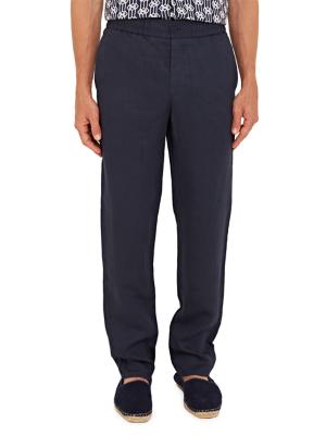 Orlebar Brown Men's Cornell Linen Pants - Night Iris