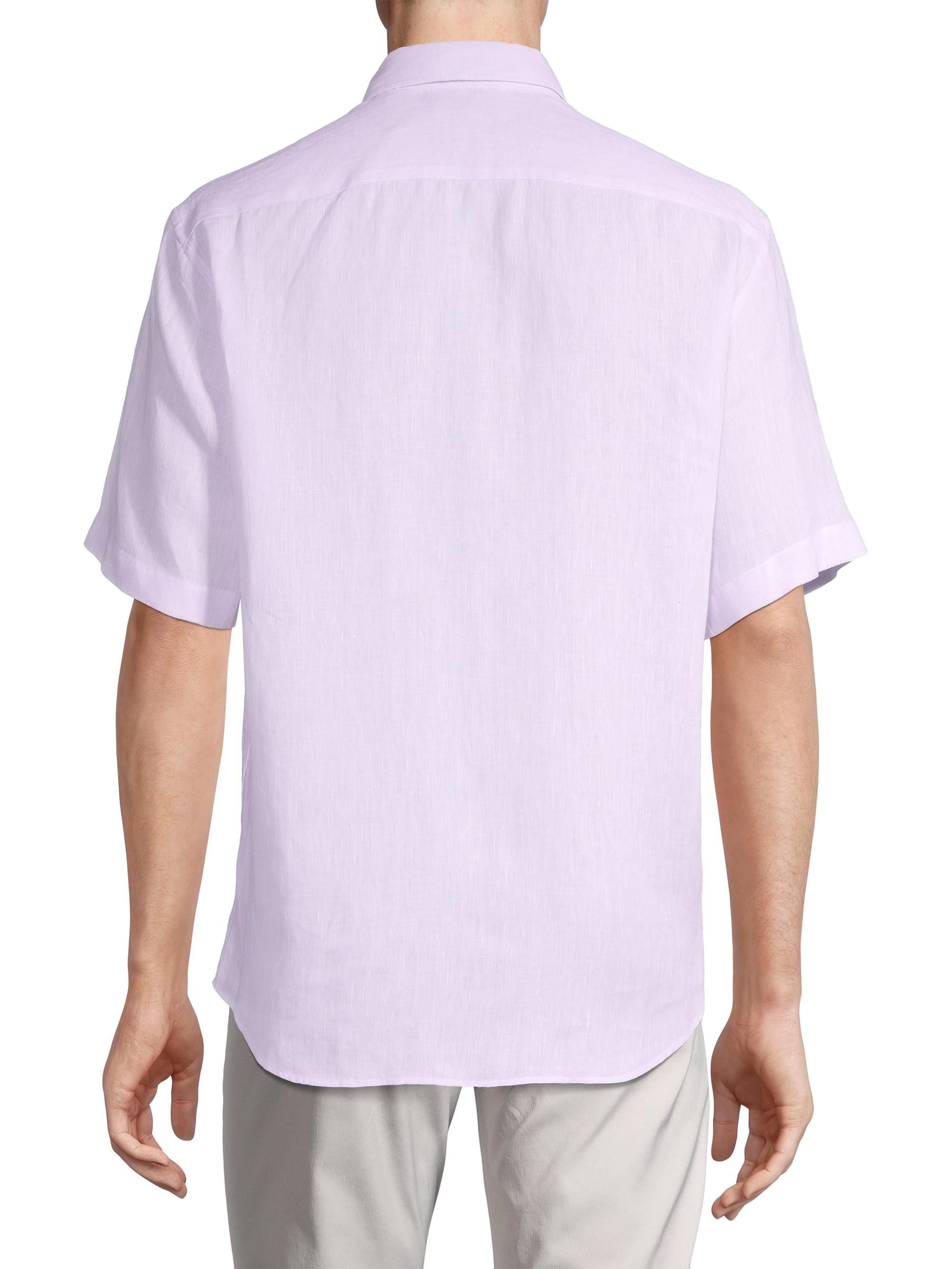 Emporio Armani Linen Short-Sleeve Shirt | Saks Fifth Avenue