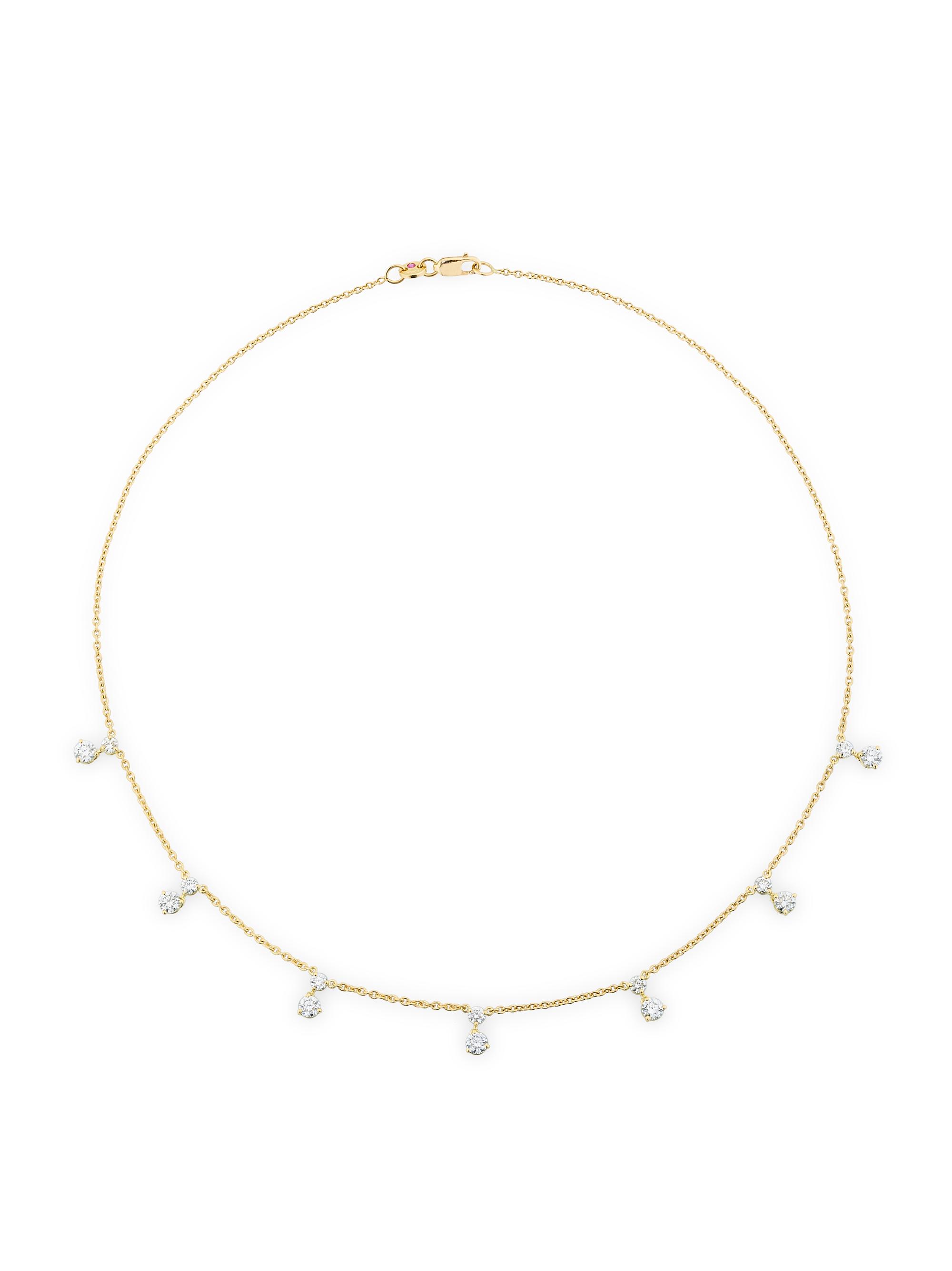 Roberto Coin Women's Diamonds By The Inch 18K Yellow Gold & 1.8 TCW Diamond Station Necklace - Yellow Gold