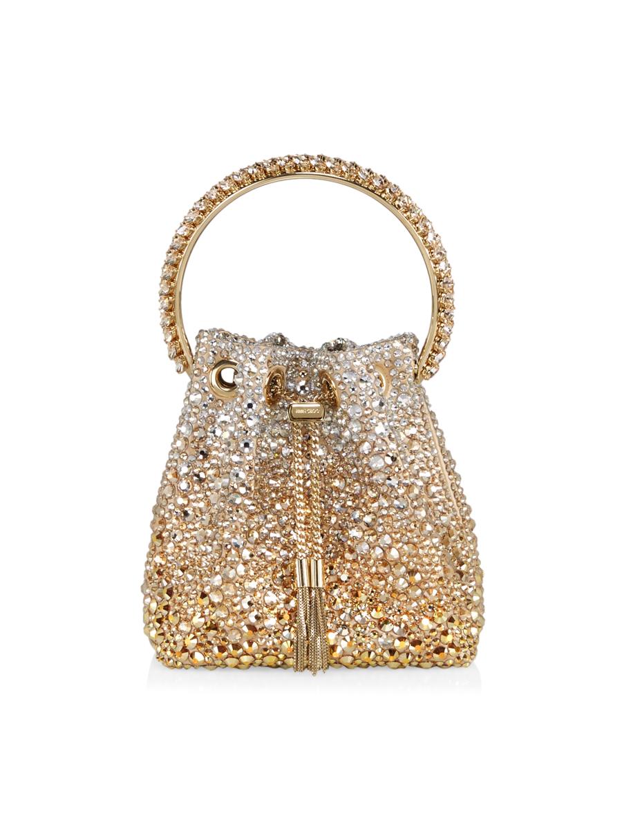 JIMMY CHOO BONBONVKMBLACKCRYSTAL 関税送料込 Jimmy Choo Bon Bon Crystal-Embellished Satin Bag | Saks