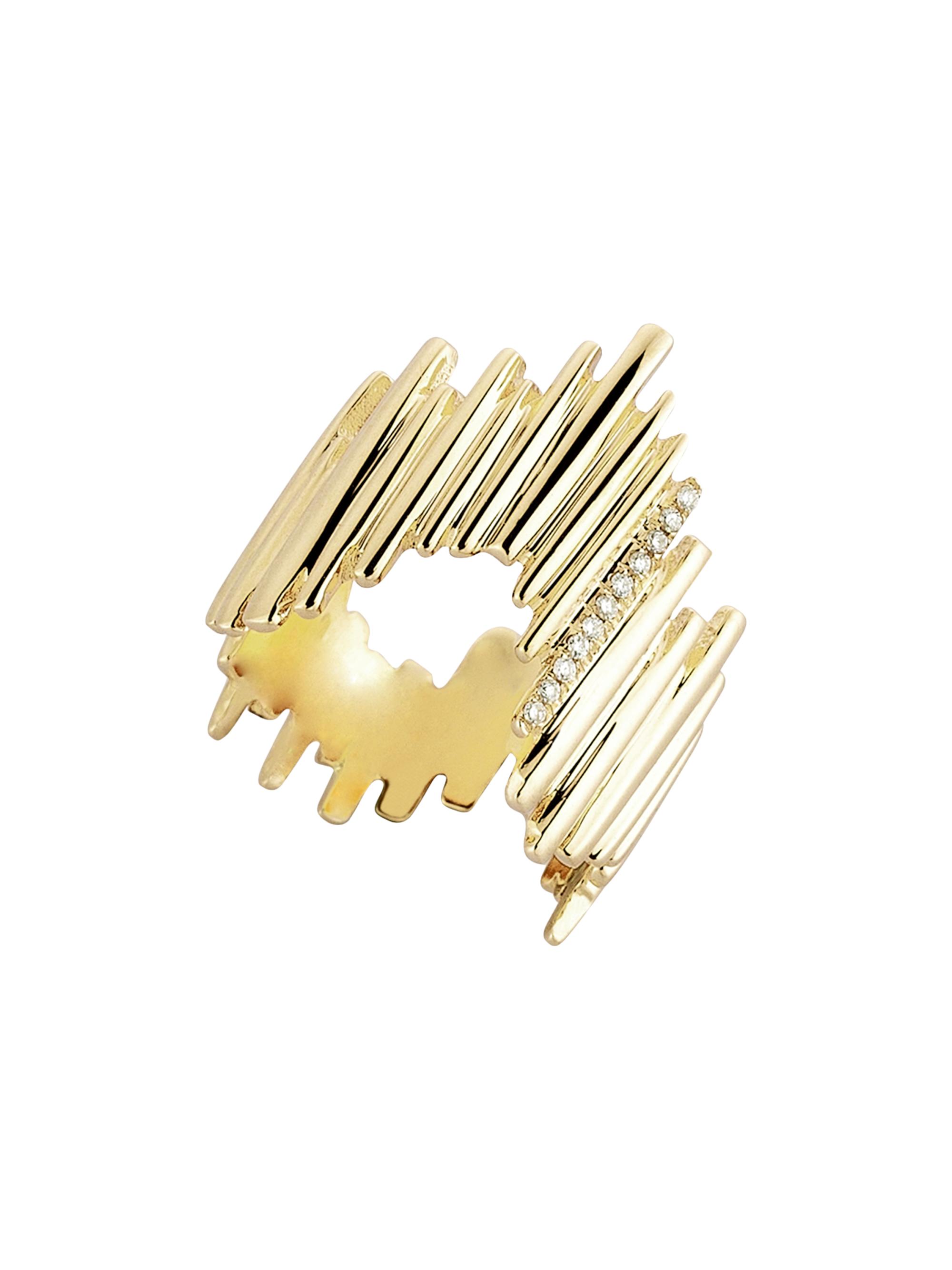 Her Story Women's Stalactite 14K-Yellow-Gold & 0.15 TCW Diamonds Ring - Yellow Gold