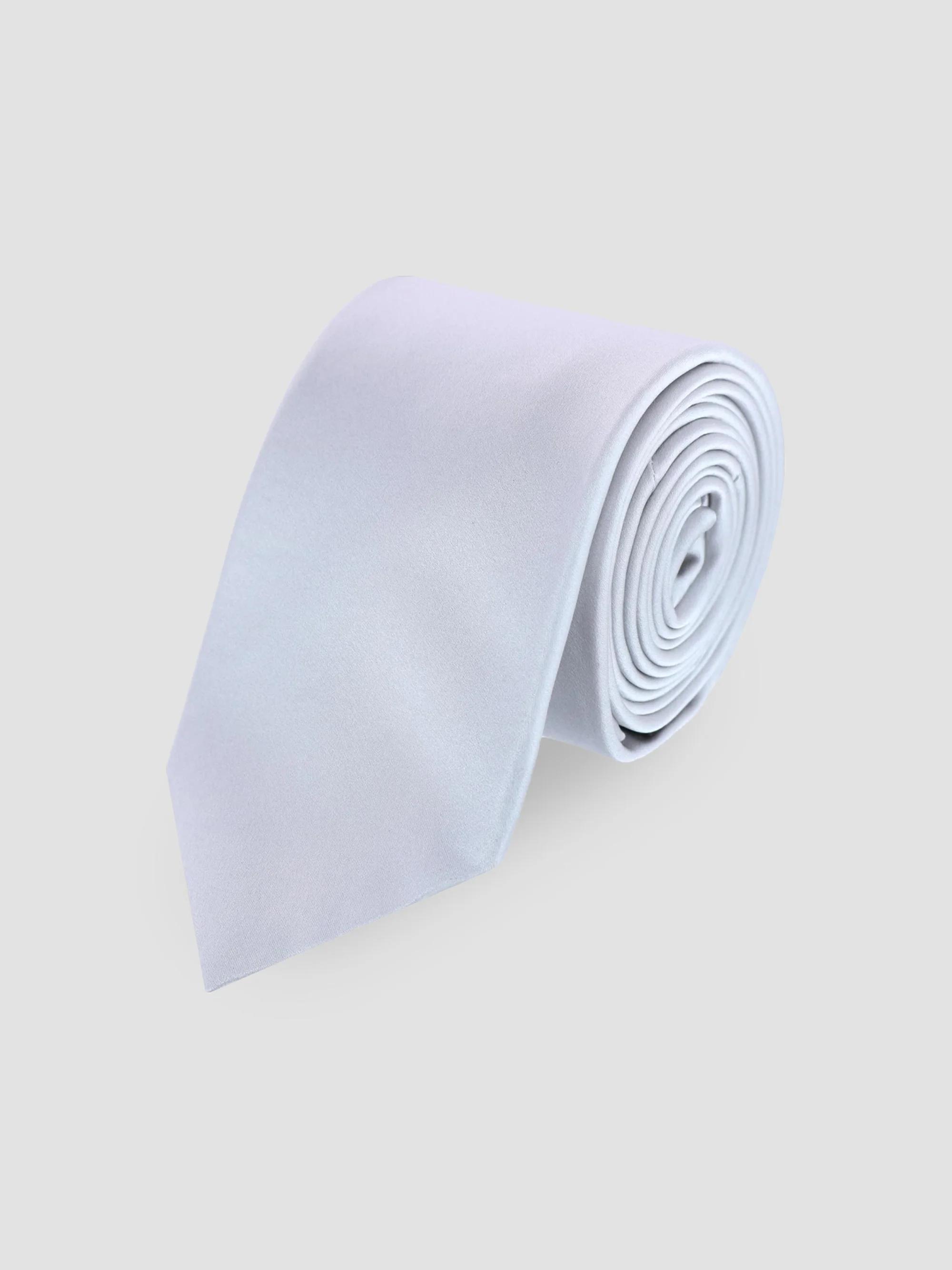 Trafalgar Men Silk Neck Tie - Silver