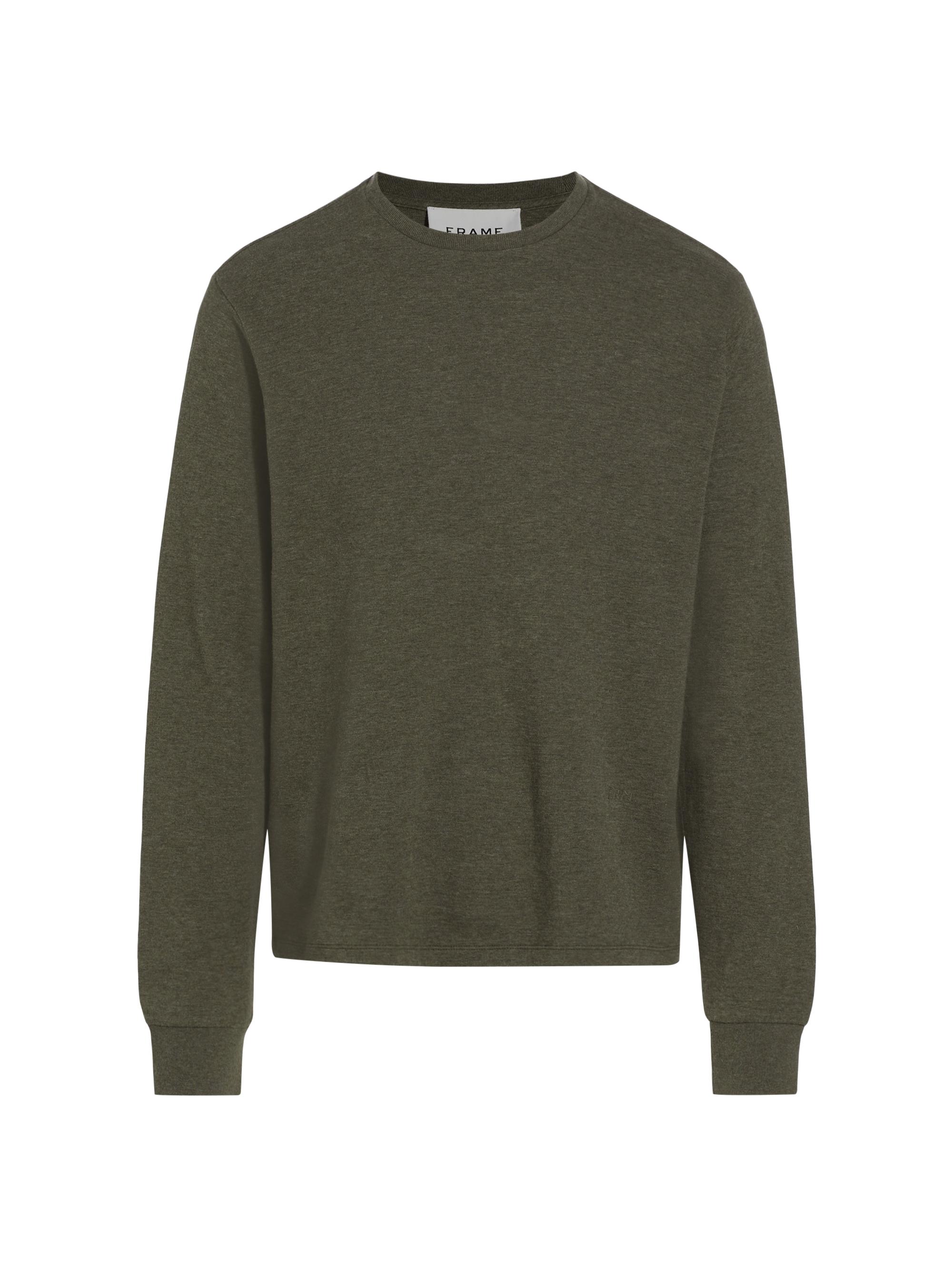 Saks Fifth Avenue Men's Duo Fold Crewneck Sweatshirt - Heather Olive Green