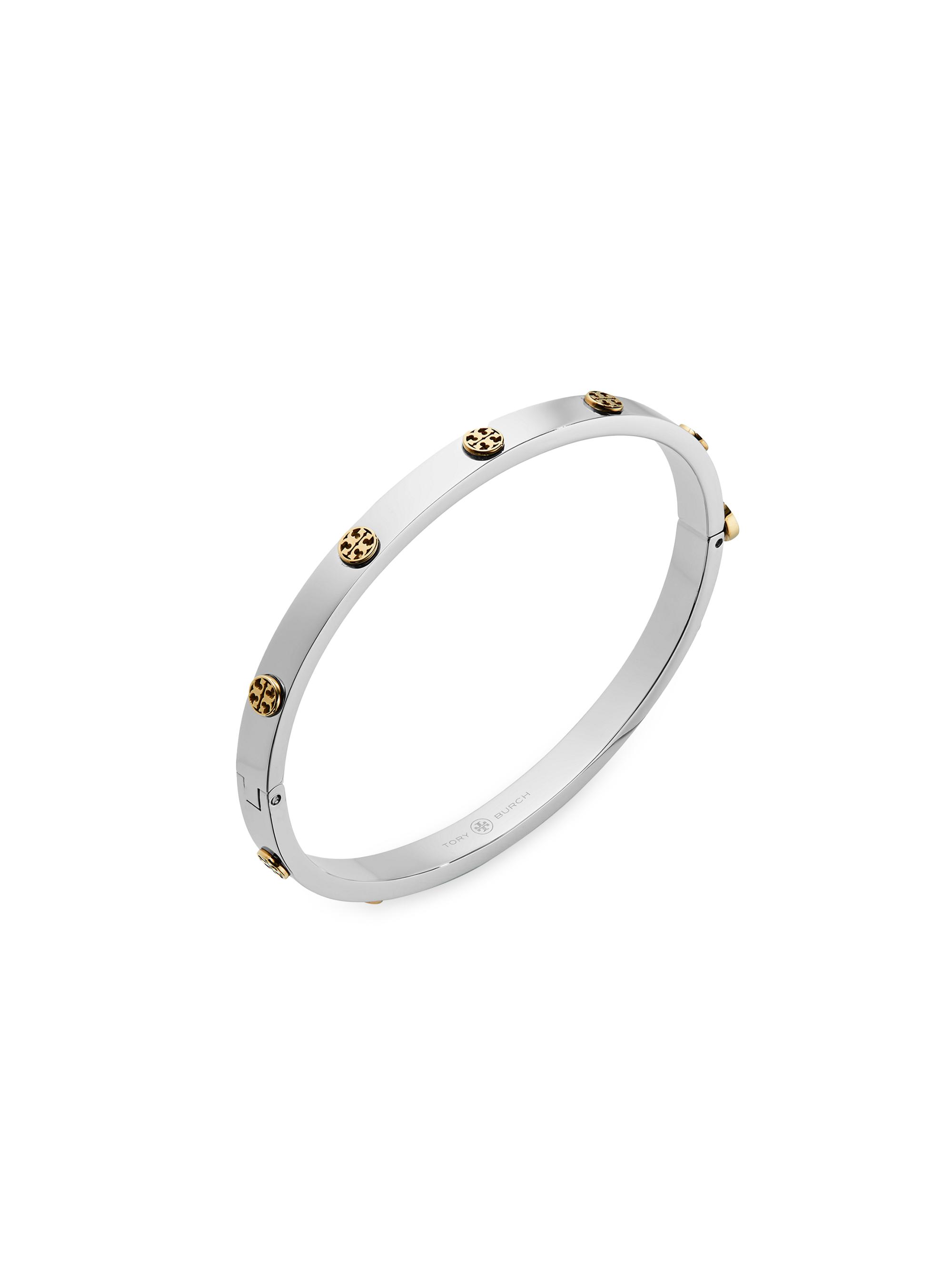 Tory Burch Women's Miller Stainless Steel Logo Bracelet - Mixed Metal