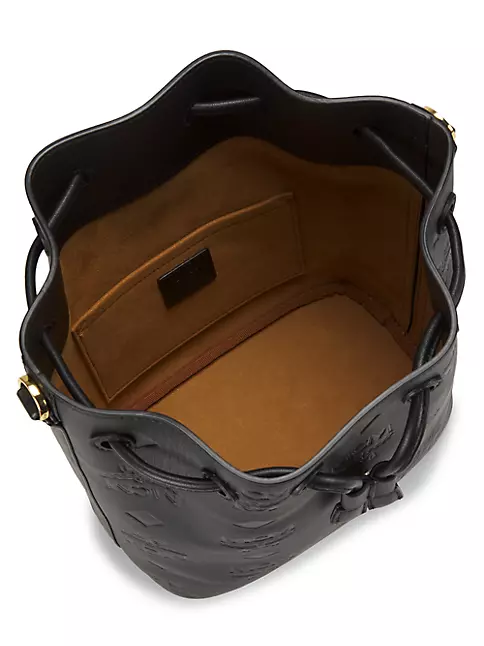 MCM Mini Dessau Bucket Bag in Visetos and Nappa Leather