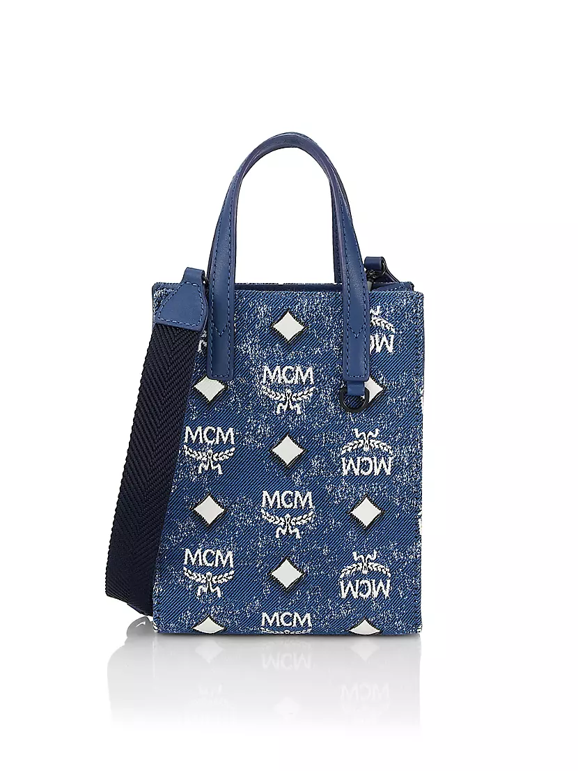 MCM small Aren denim shoulder bag - ShopStyle
