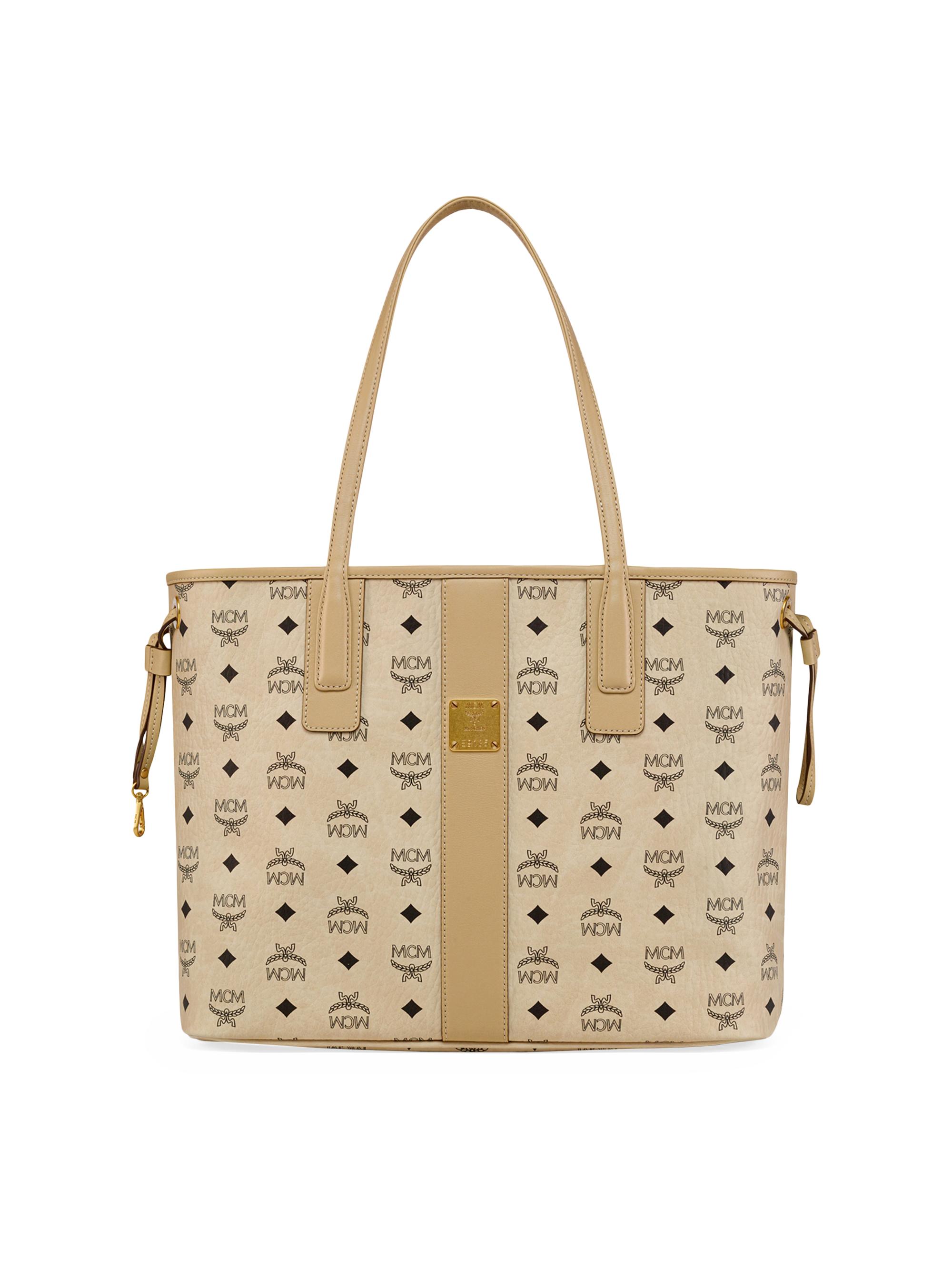 MCM Women's  Liz Reversible Visetos Shopper - Beigeblack