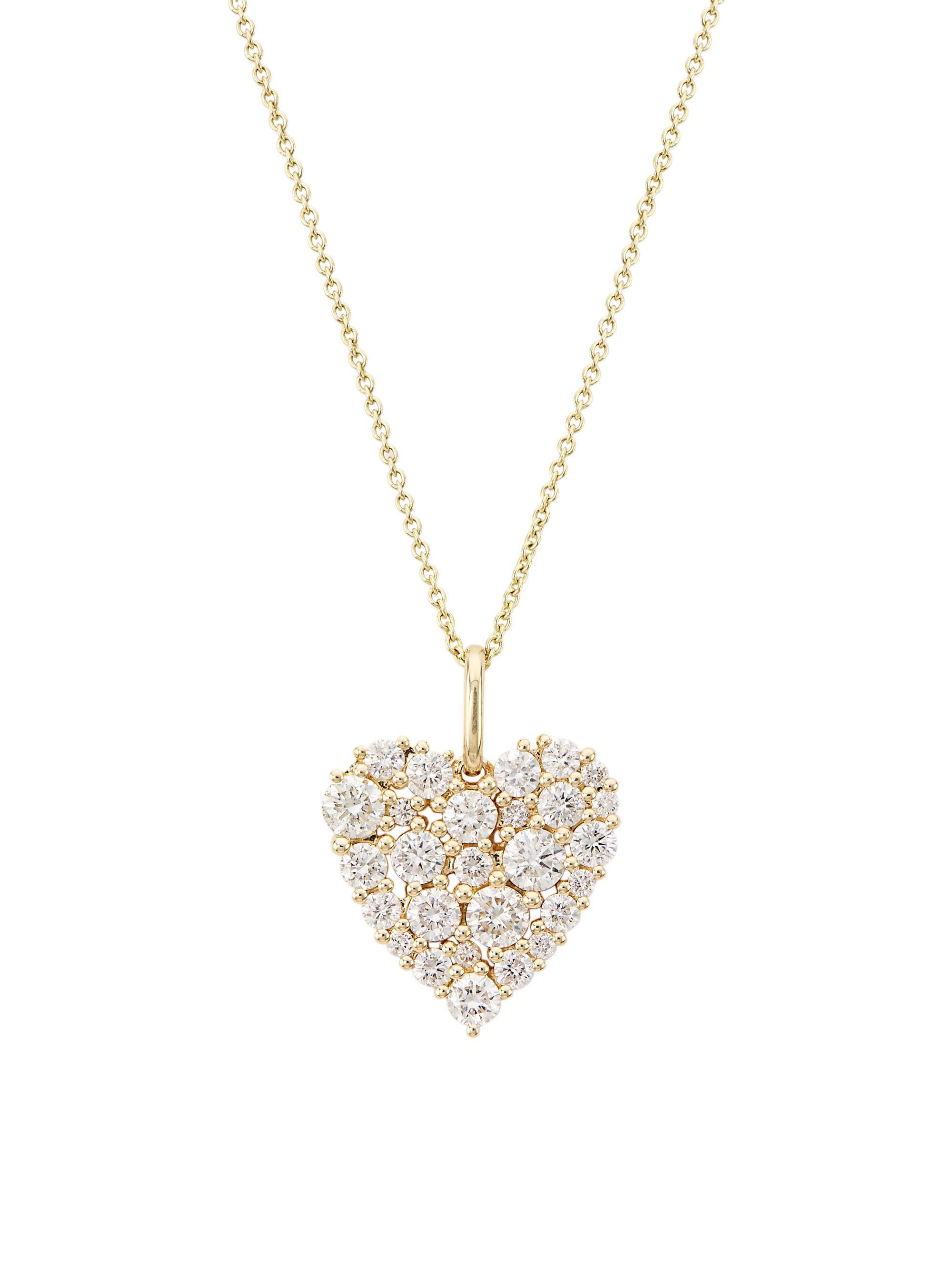 Sydney Evan Women's  Cocktail Heart 14K Gold & Diamond Necklace - Gold
