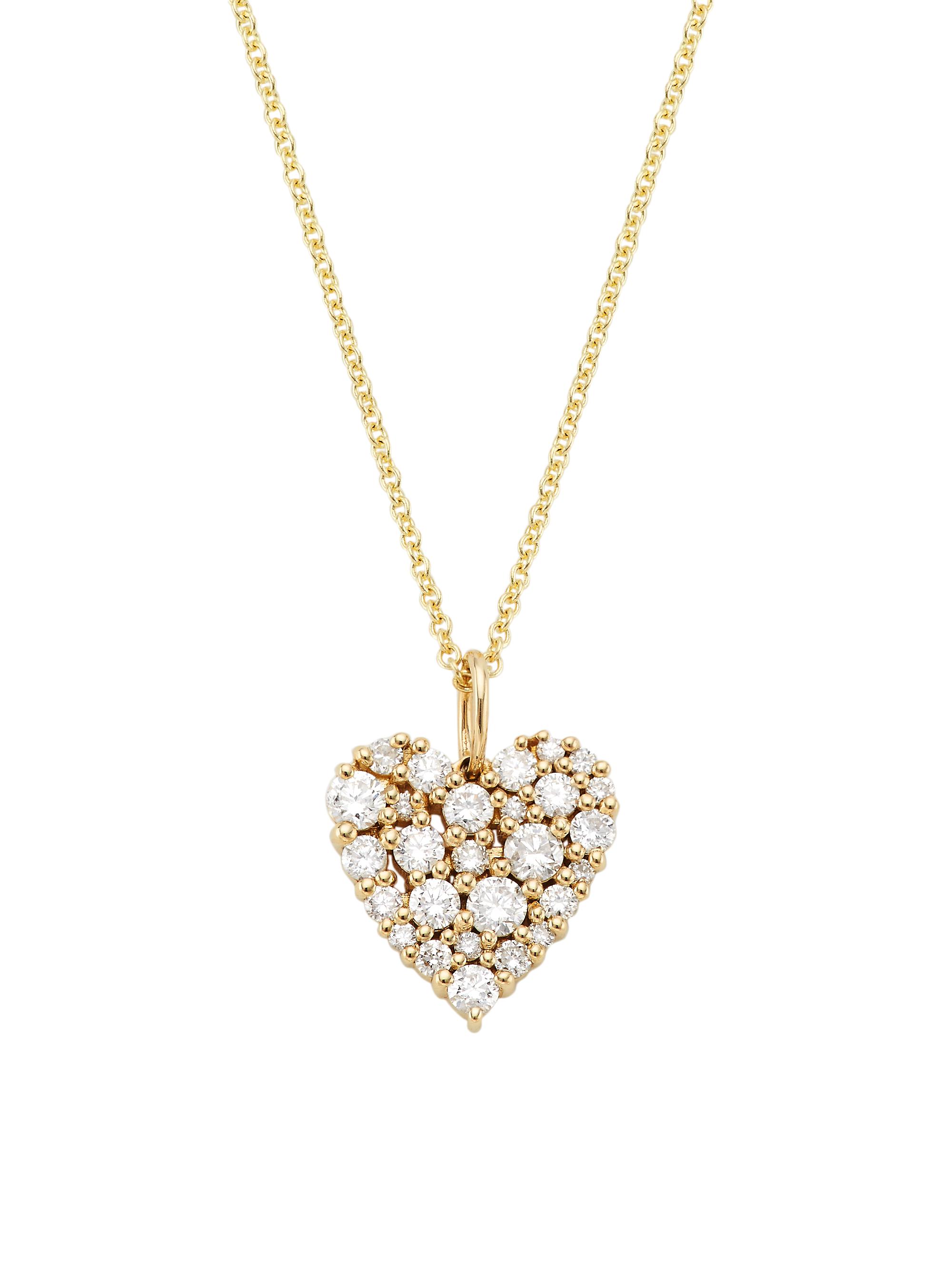 Sydney Evan Women's 14K Yellow Gold & 0.34 TCW Diamond Heart Pendant Necklace - Gold
