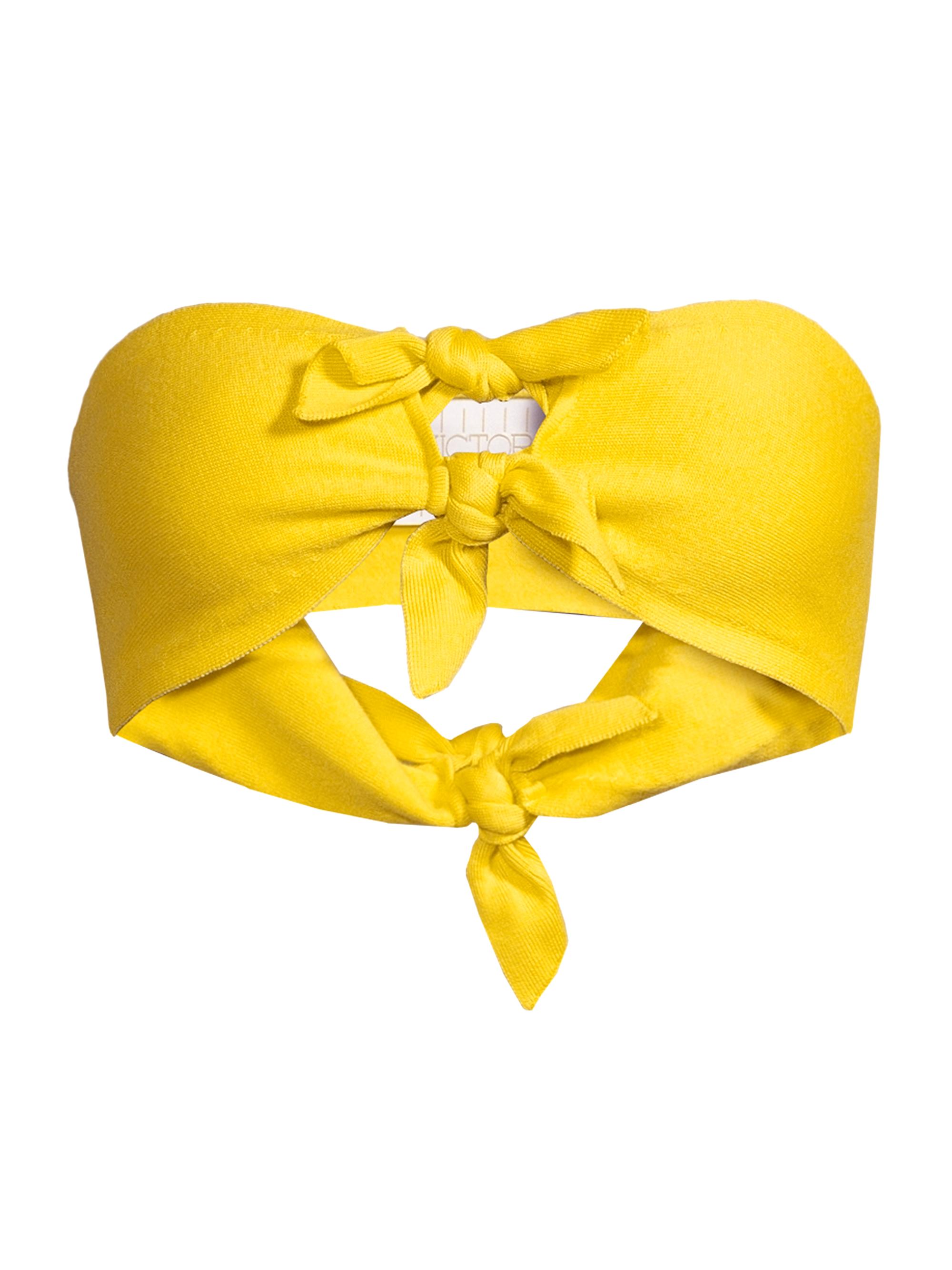Victor Glemaud Women's Knotted Bandeau Bikini Top - Yellow