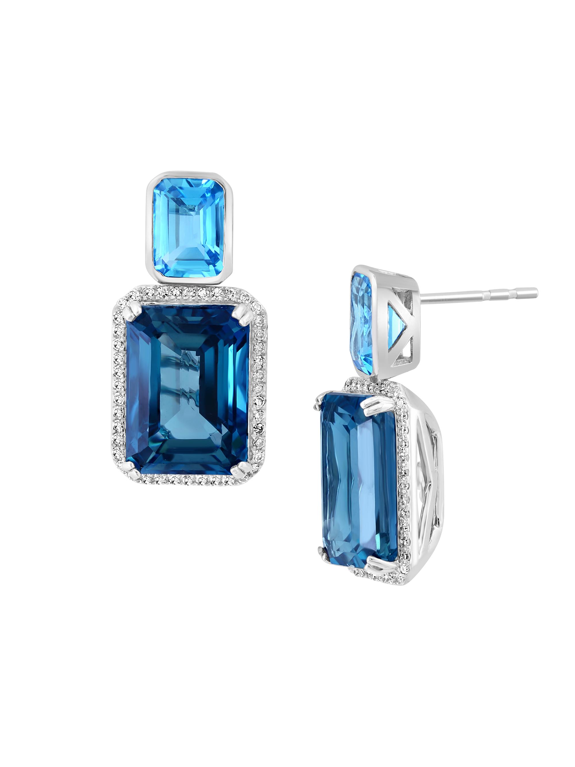 Saks Fifth Avenue Collection Women's 14K White Gold & Multi-Gemstone Drop Earrings - Blue