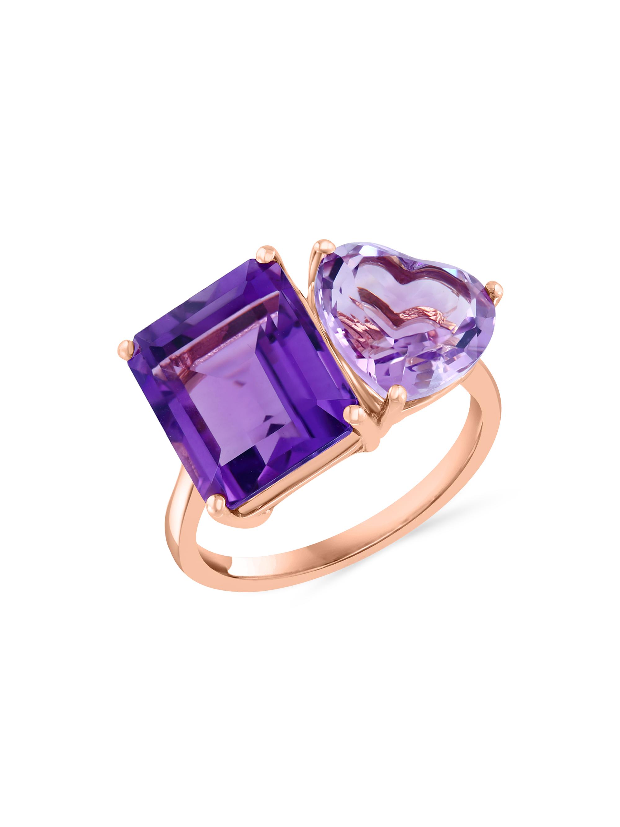 Saks Fifth Avenue Collection Women's 14K Rose Gold & Amethyst Ring - Purple