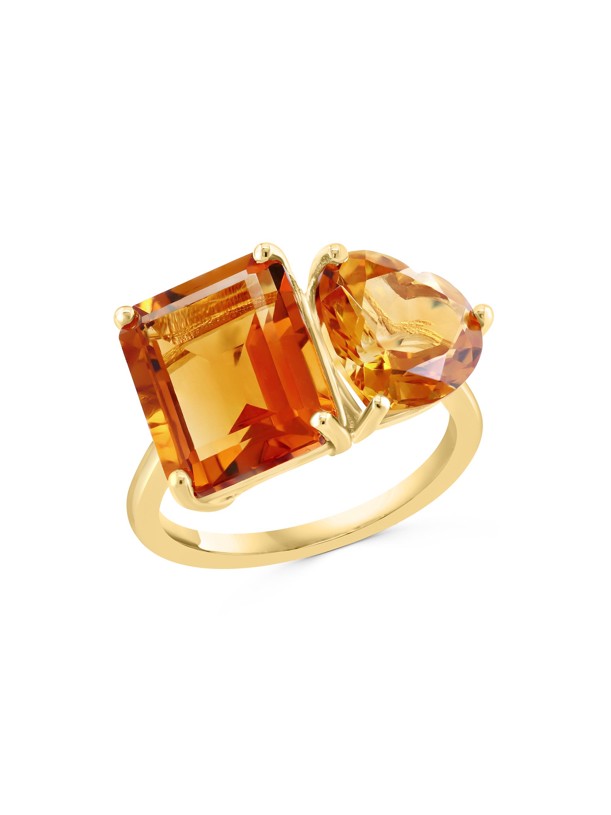 Saks Fifth Avenue Collection Women's 14K Yellow Gold & Citrine Ring - Orange
