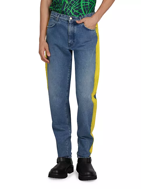 Moschino blue Denim Monogram Mid-Rise Slim Jeans