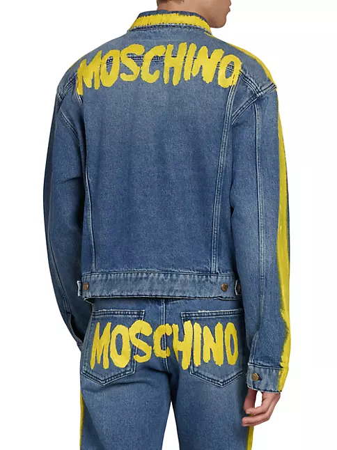 Moschino Women's Logo Print Denim Jacket - Blue - Denim Jackets