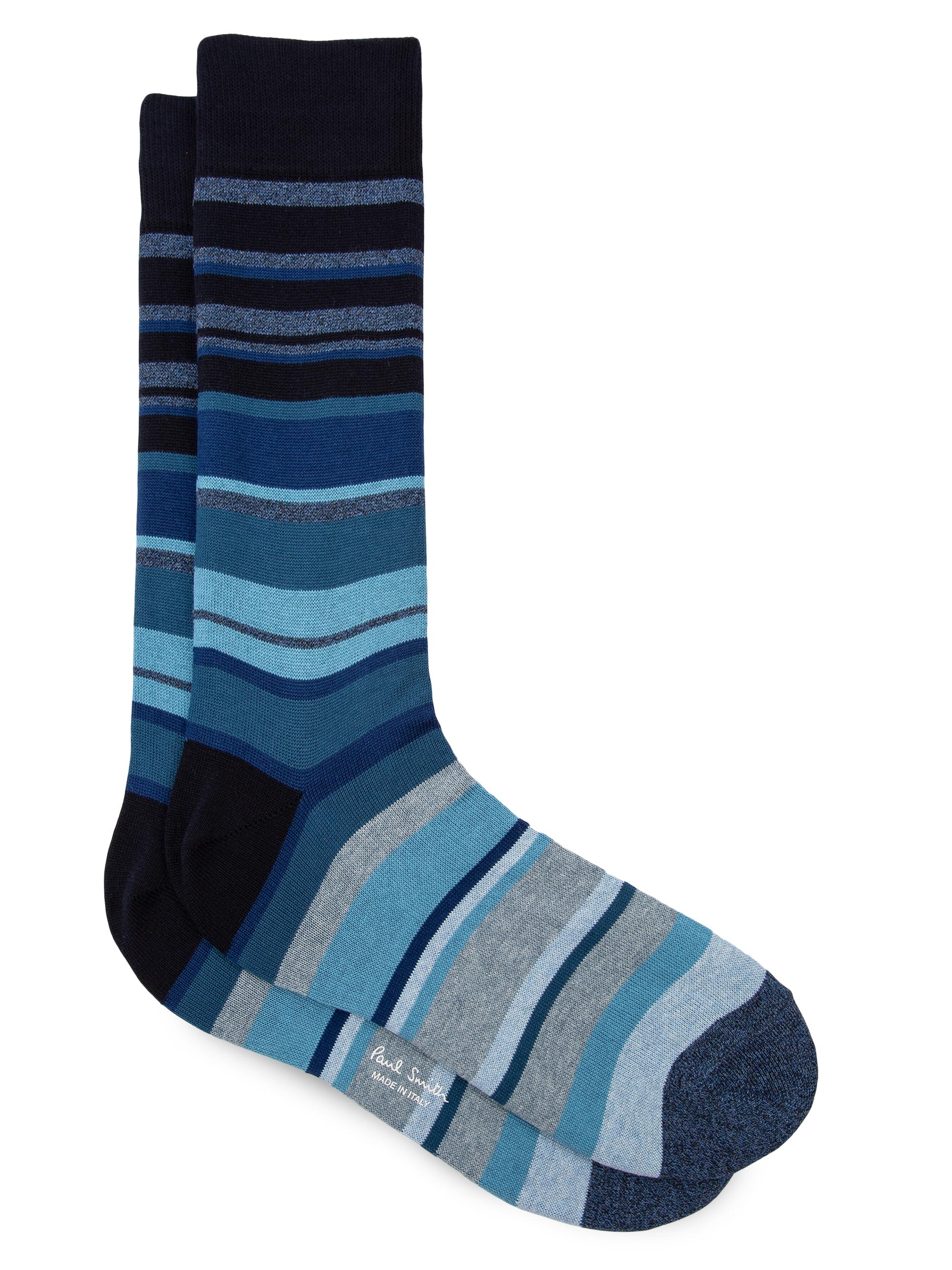 Paul Smith Men's Stripe Cotton-Blend Socks - Navy